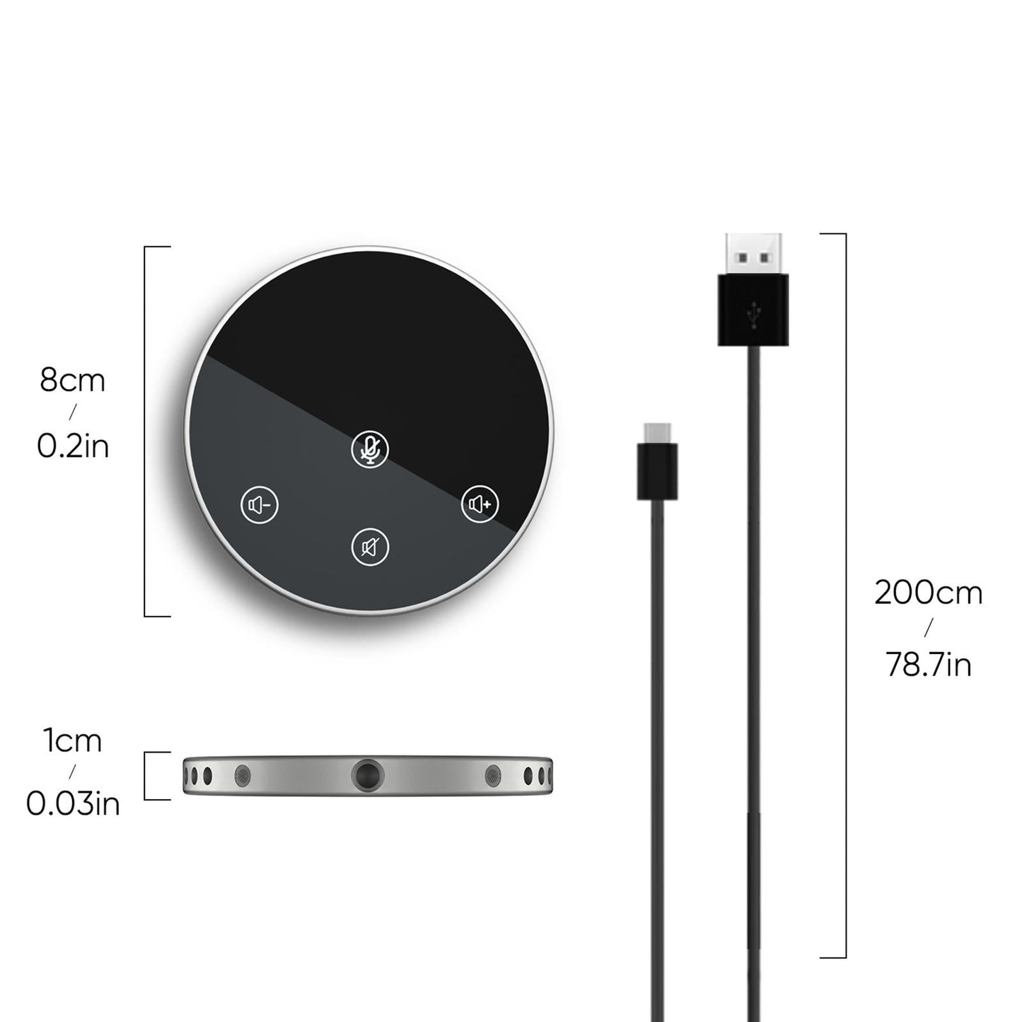 Conference Microphone Unmute Plug and Play Volume Control Stereo for Meeting