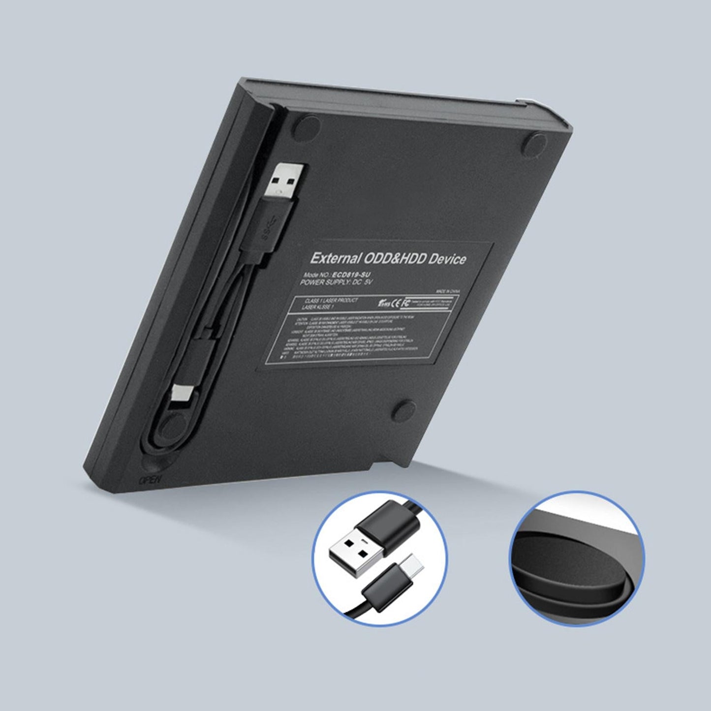 USB 3.0 External DVD Drive Writer Read-Write Recorder DVD-RW for PC Black