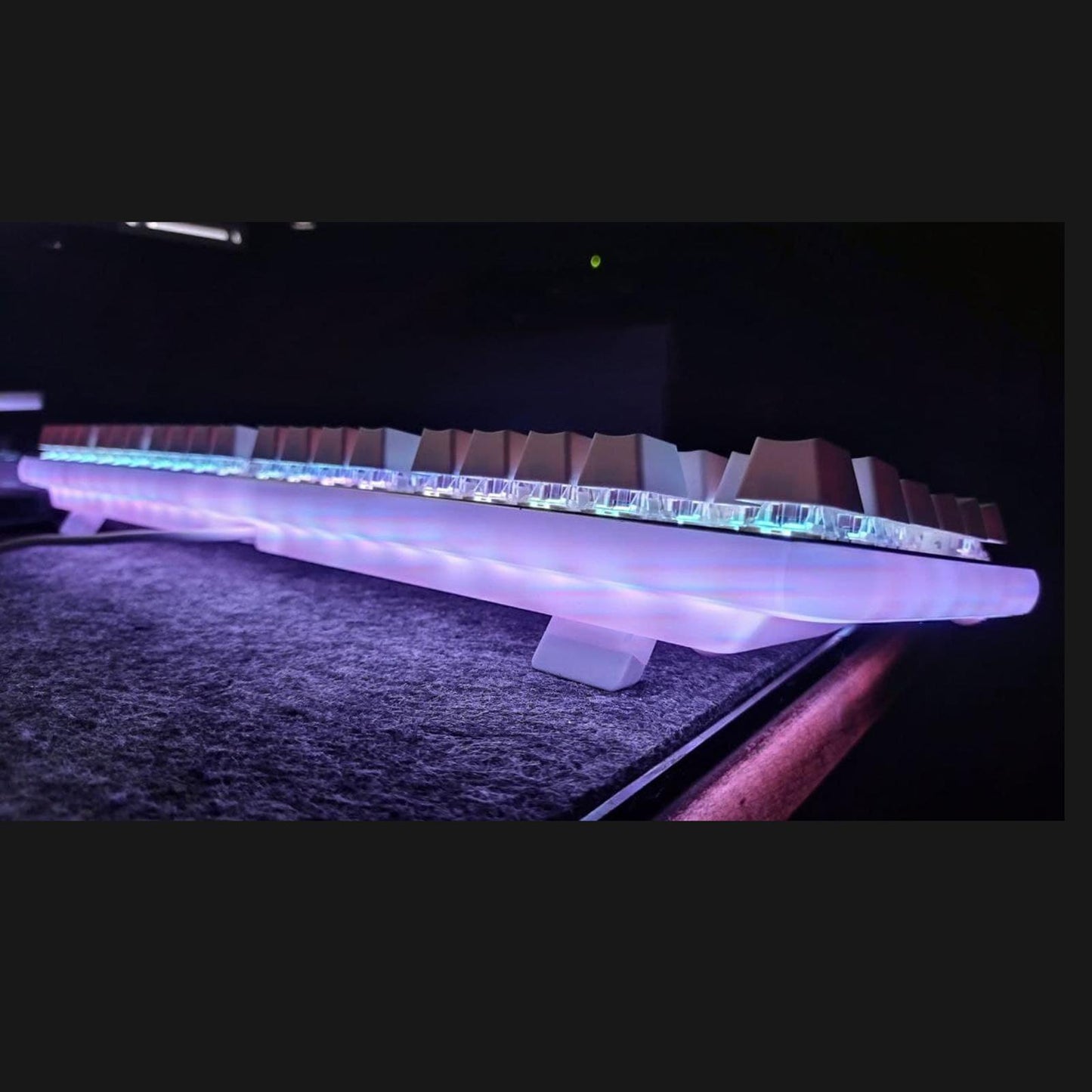 Mechanical Keyboard USB Wired 108 Keys with RGB Backlight for Computer PC Blue Switch White