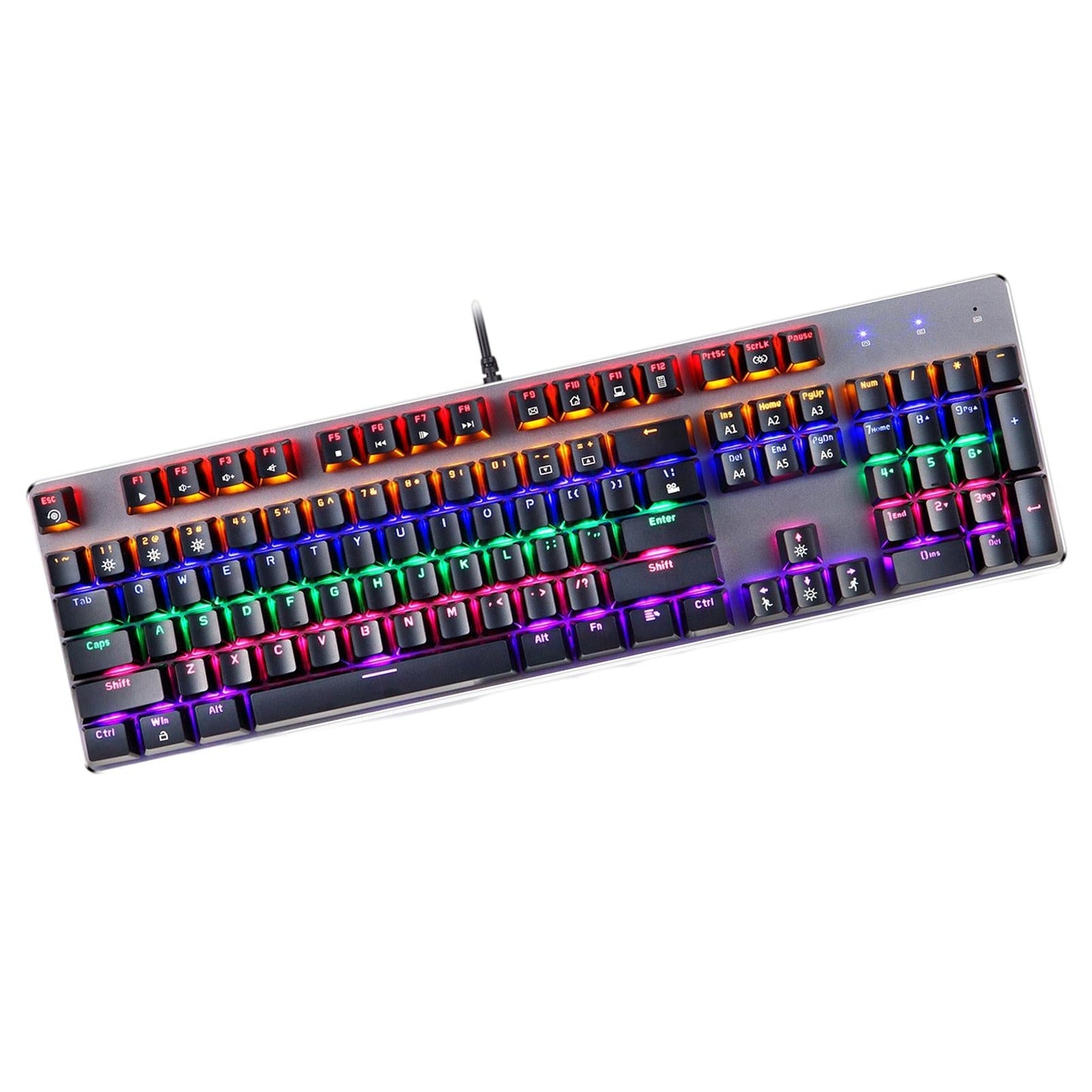 Mechanical Keyboard LED Wired 104 Keys for Office Gaming PC English