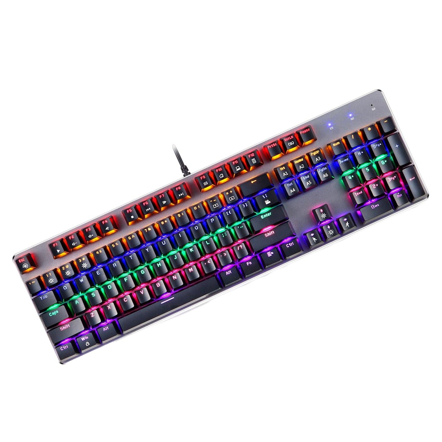 Mechanical Keyboard LED Wired 104 Keys for Office Gaming PC English