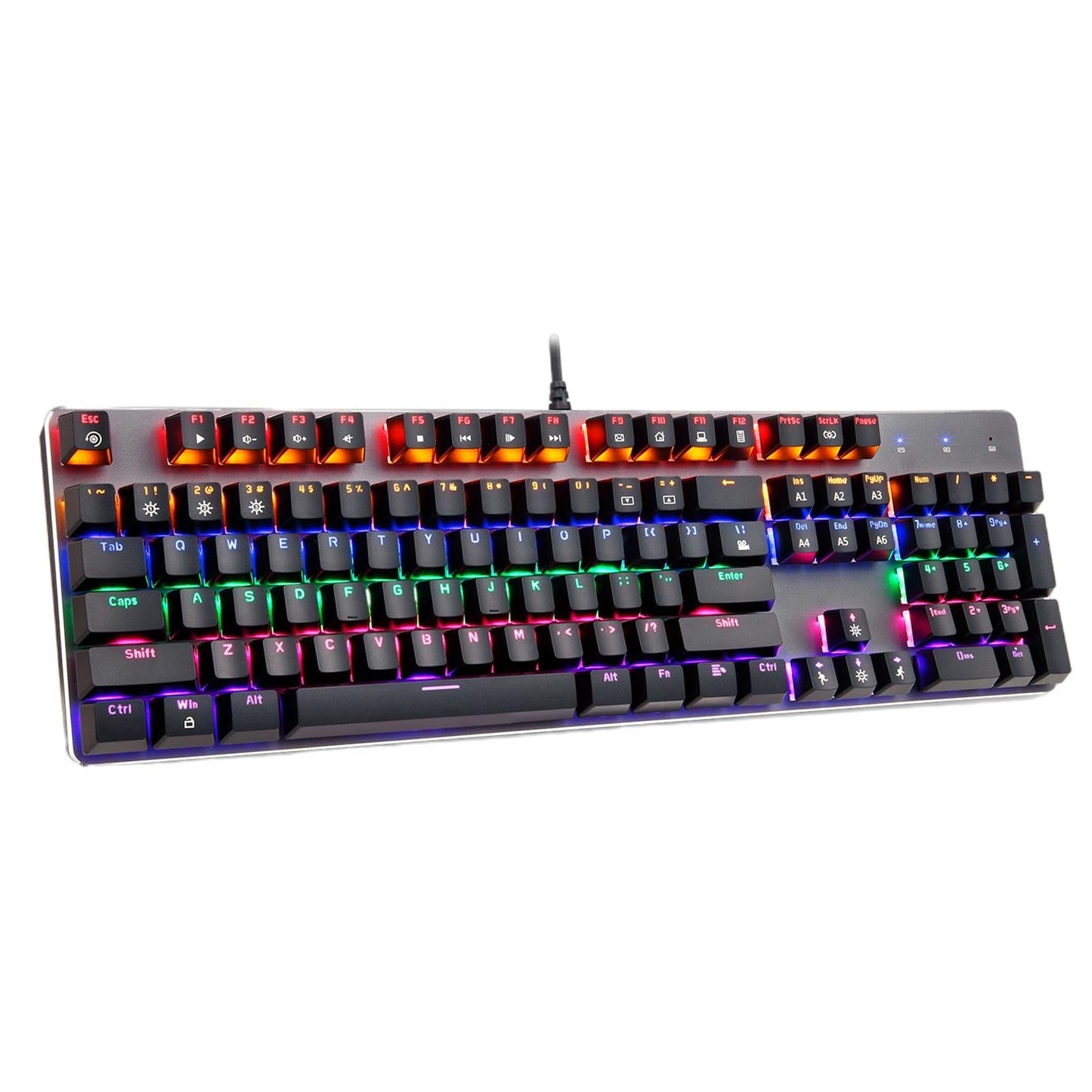 Mechanical Keyboard LED Wired 104 Keys for Office Gaming PC English