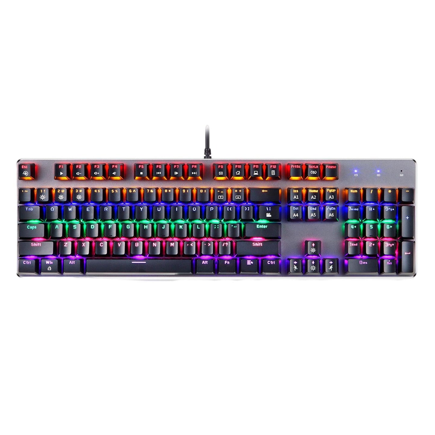 Mechanical Keyboard LED Wired 104 Keys for Office Gaming PC English