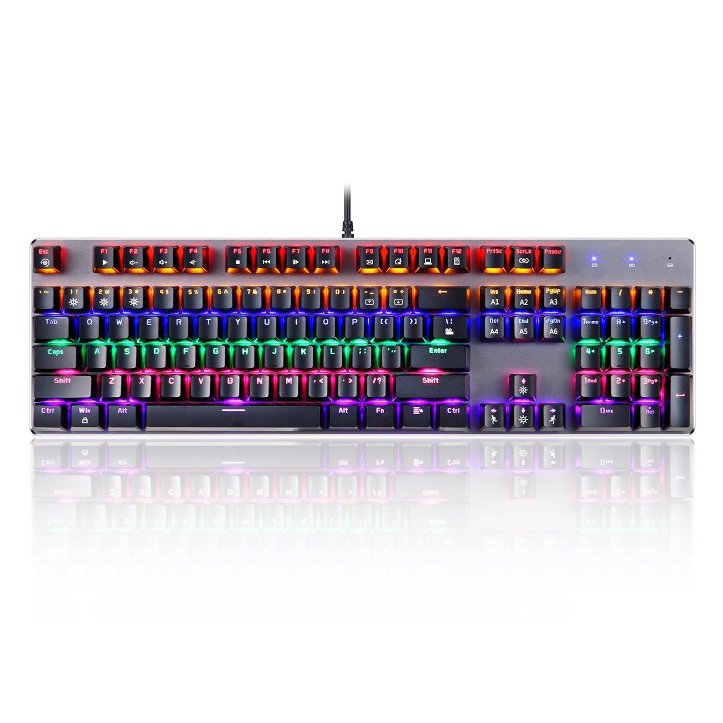 Mechanical Keyboard LED Wired 104 Keys for Office Gaming PC English