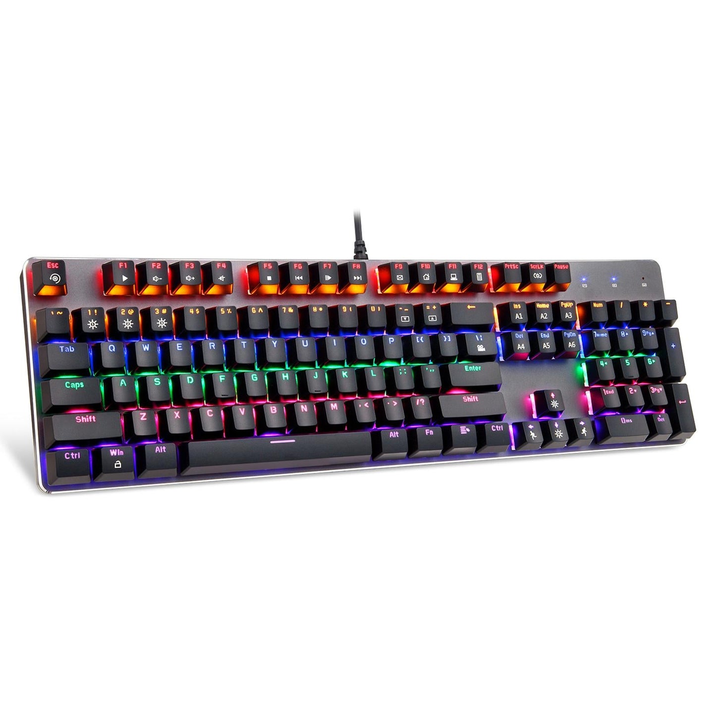 Mechanical Keyboard LED Wired 104 Keys for Office Gaming PC English