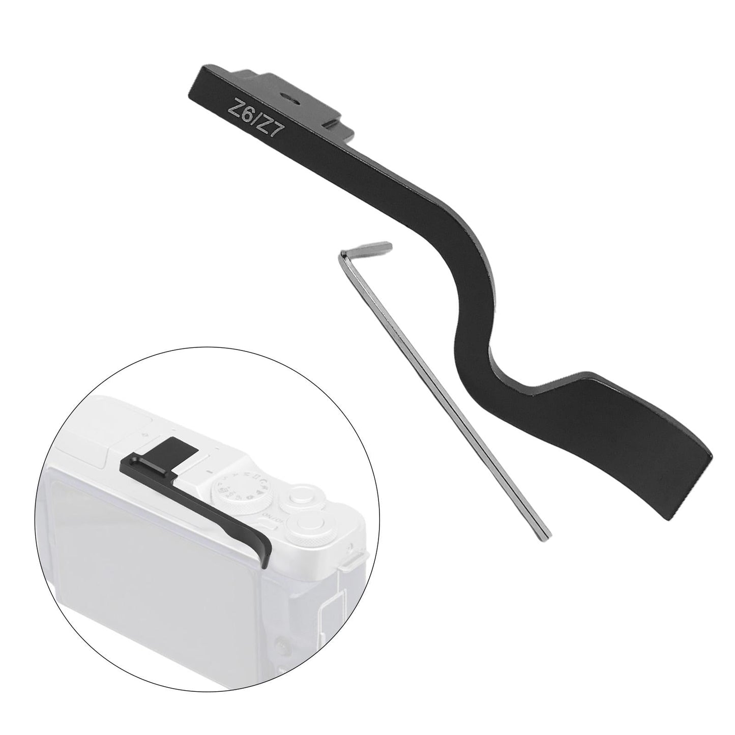 Thumb up Grip Hotshoe Lightweight Aluminum Alloy Thumb-up for Z6 Z7 black