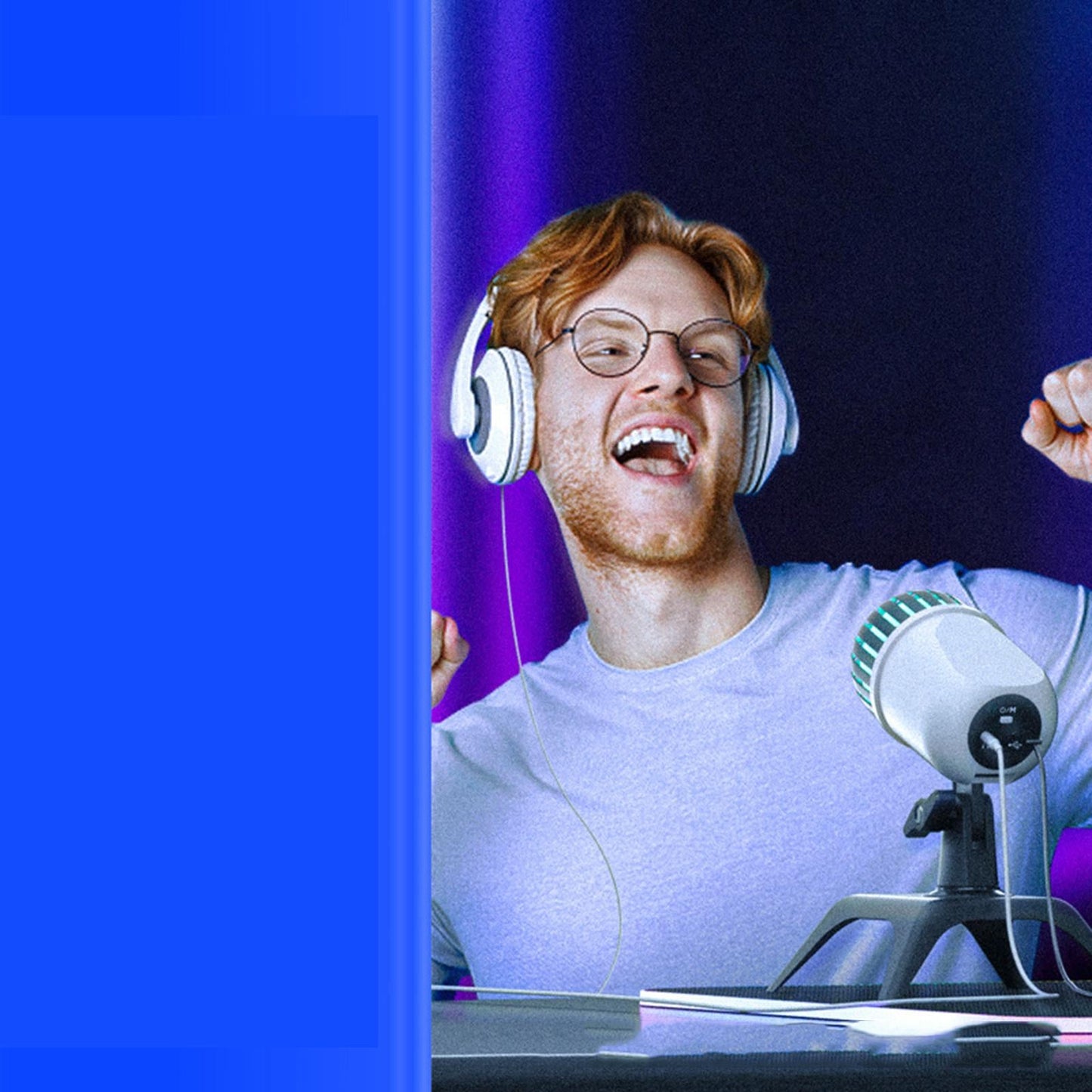 Condenser Microphone USB Mic Desktop Stand Portable 200cm Cable Universal