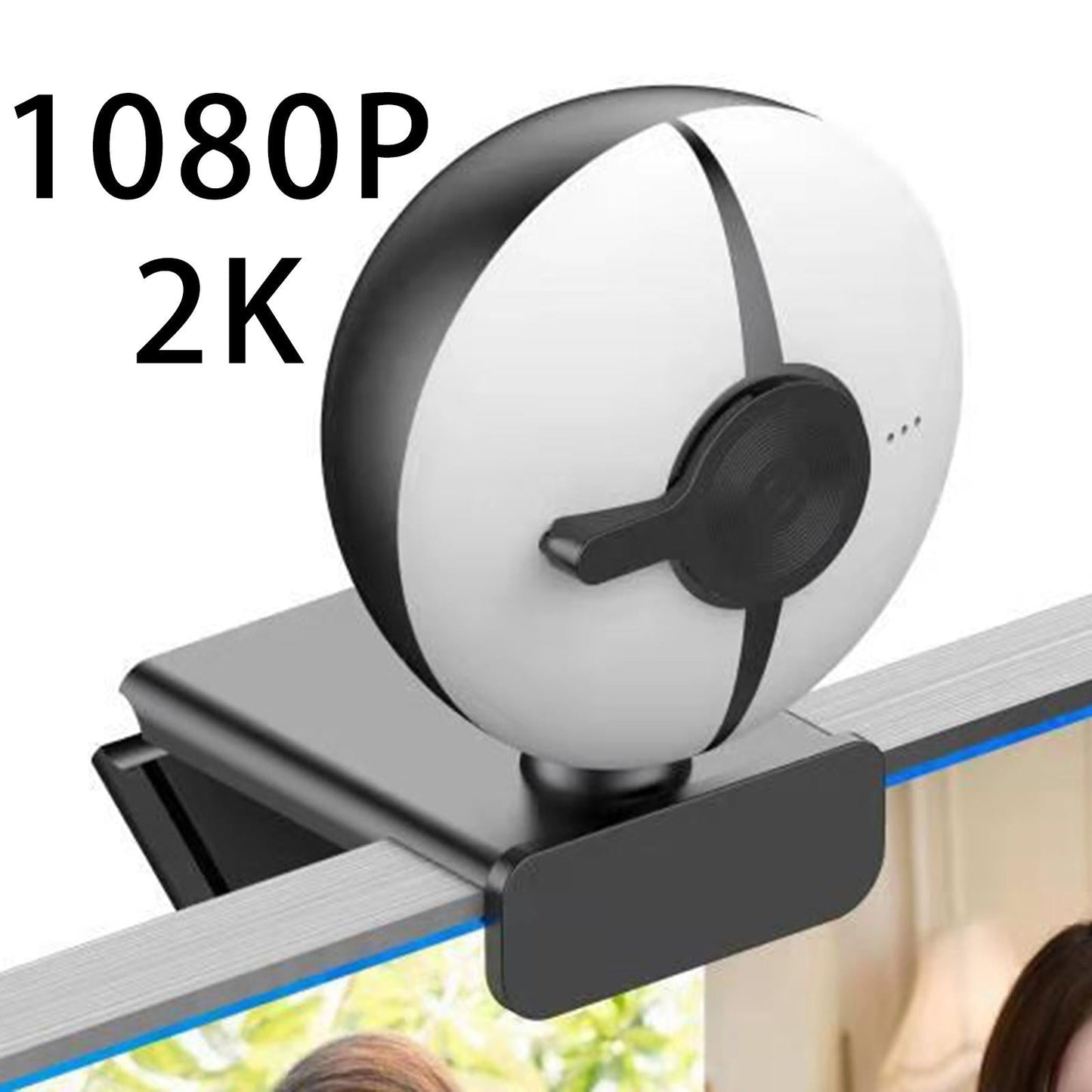 USB Webcam HD 10X Clip-on Computer for PC Conference Plug and Play 1080P