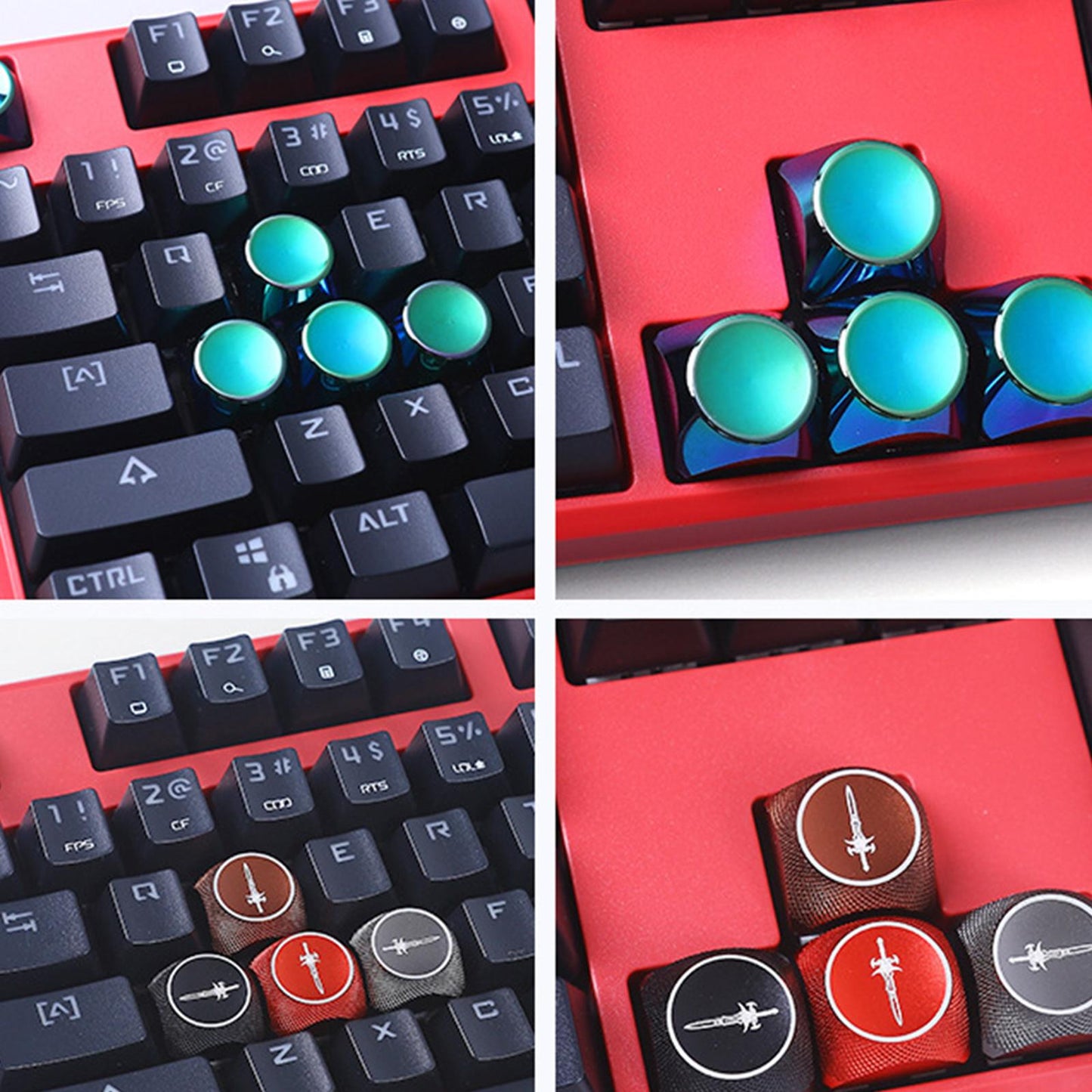 5 Keys Keycaps Set Aluminium Alloy KeyCaps ESC Direction keycap Colours