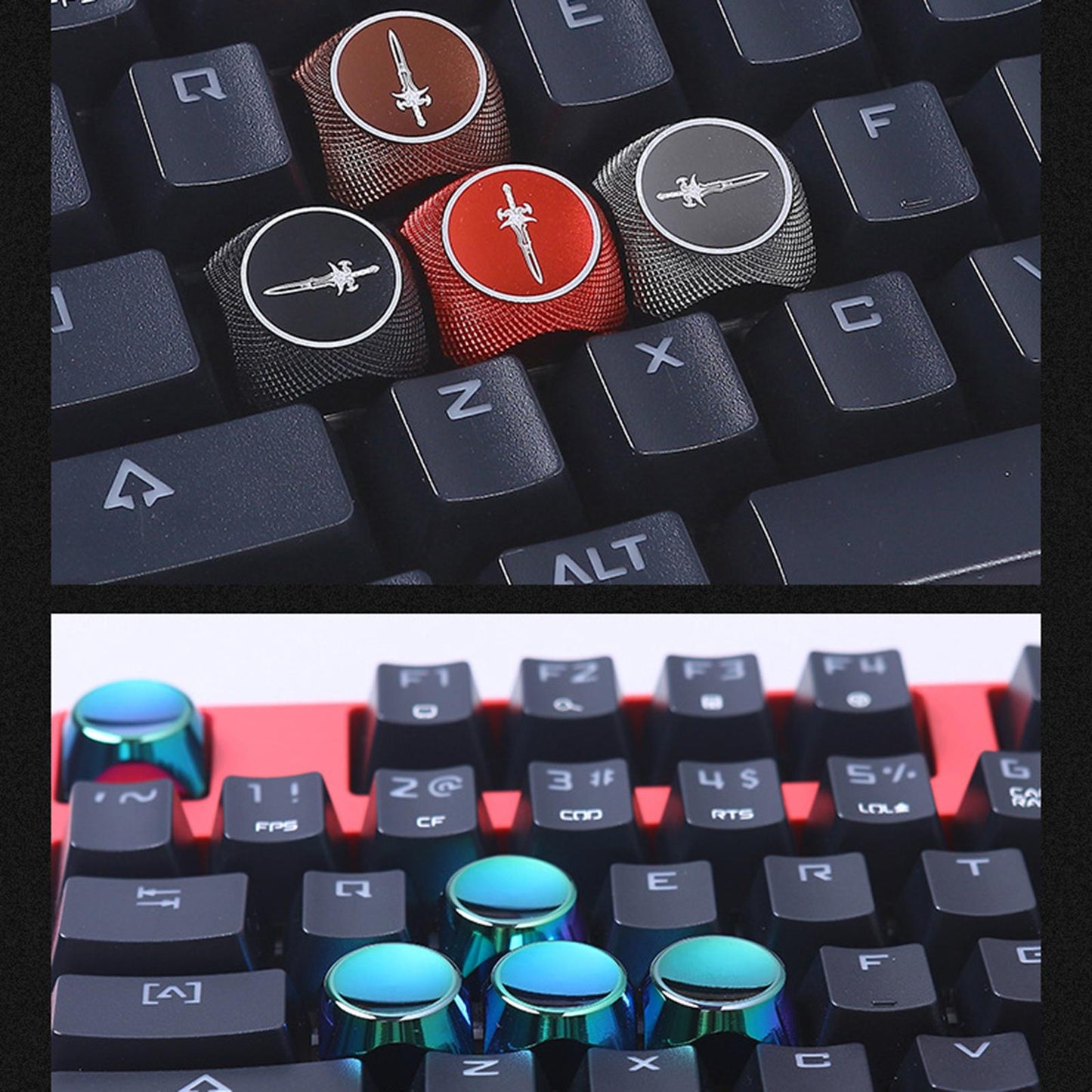 5 Keys Keycaps Set Aluminium Alloy KeyCaps ESC Direction keycap Colours