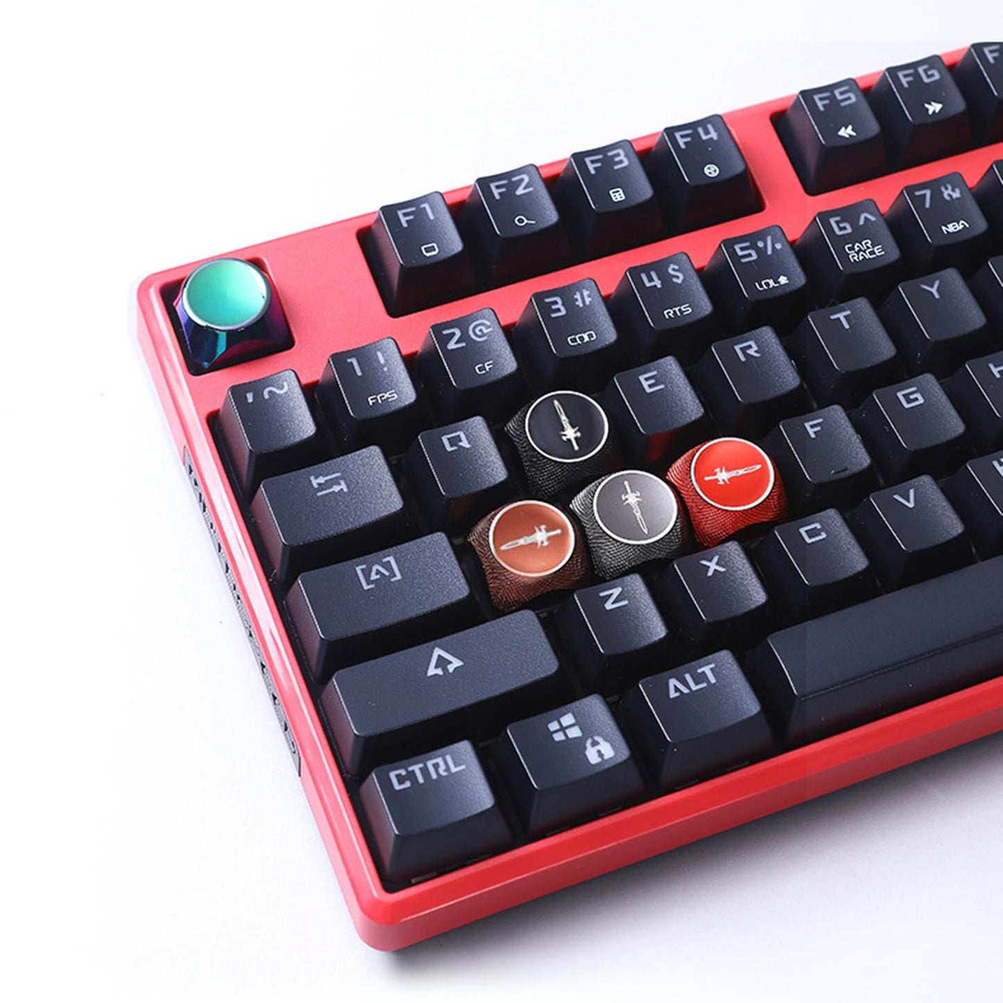 5 Keys Keycaps Set Aluminium Alloy KeyCaps ESC Direction keycap Carving