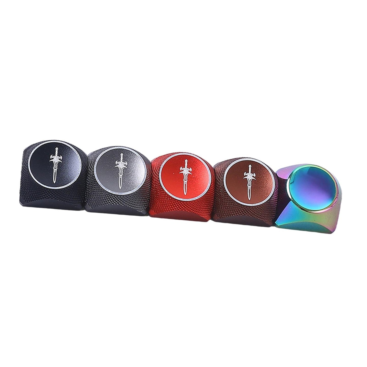 5 Keys Keycaps Set Aluminium Alloy KeyCaps ESC Direction keycap Carving
