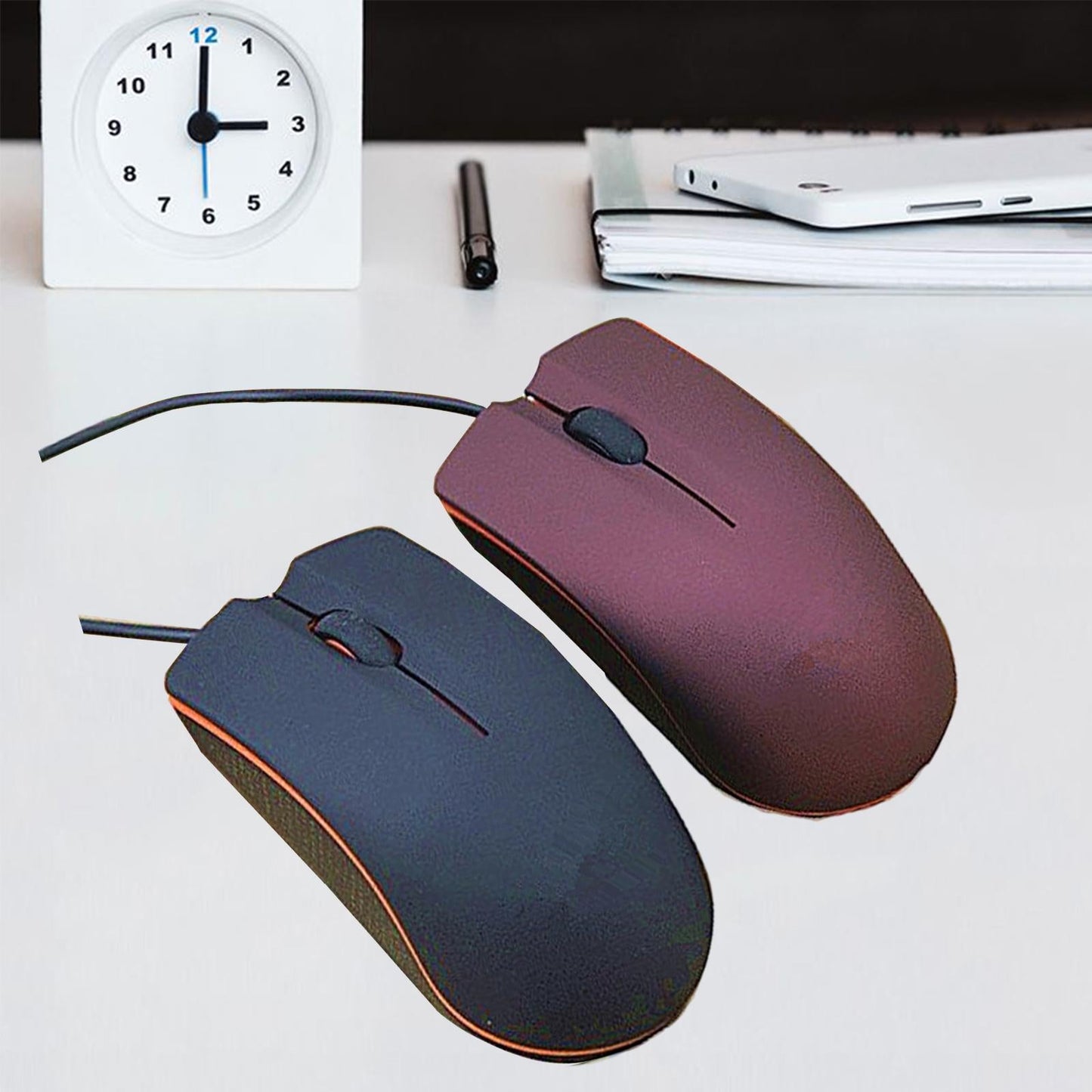 Portable USB Wired Mouse 1000 DPI Office Gadget for Desktop Computer Purple