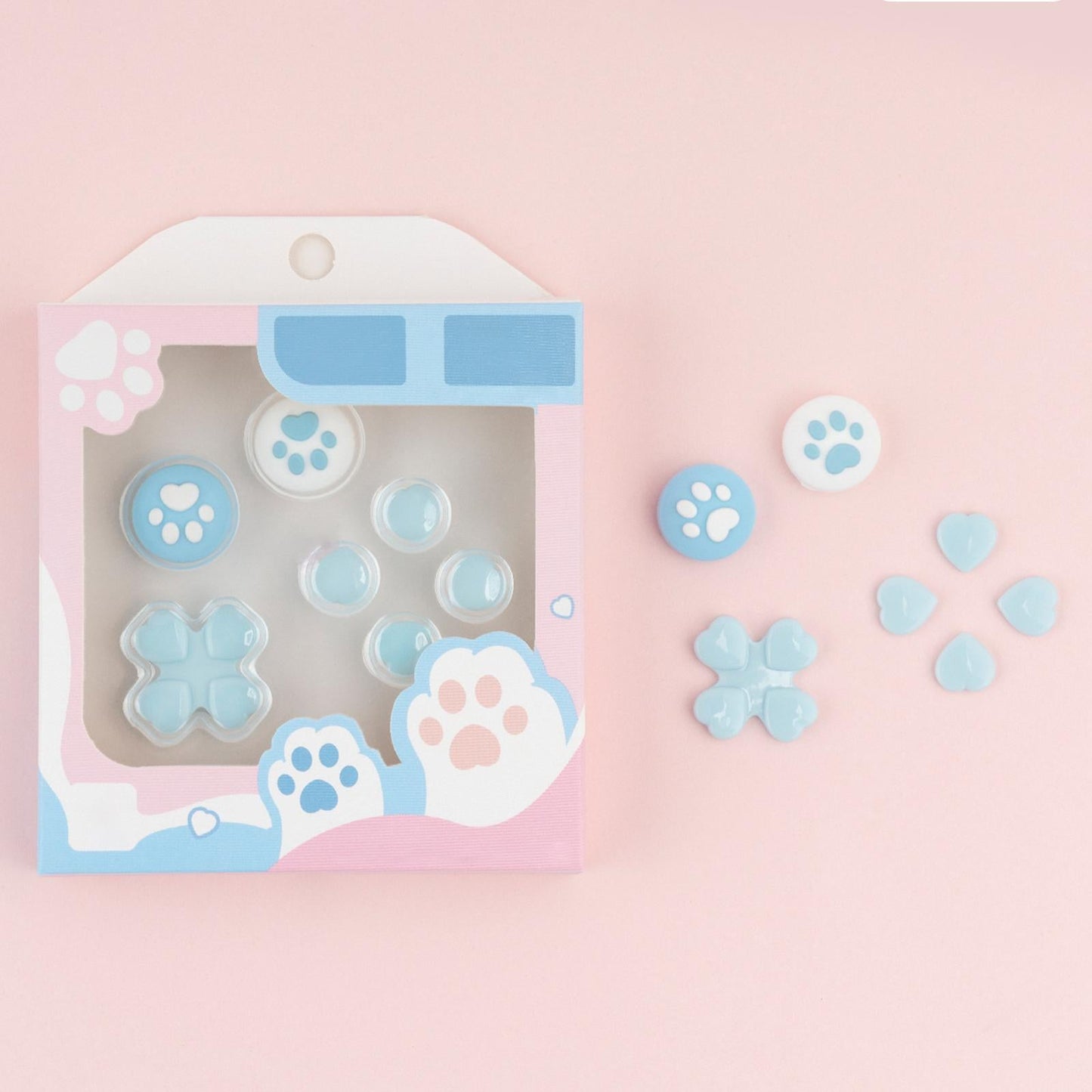 Cat Paw Joystick Protective Cover Dustproof Cute Parts Set Gaming
