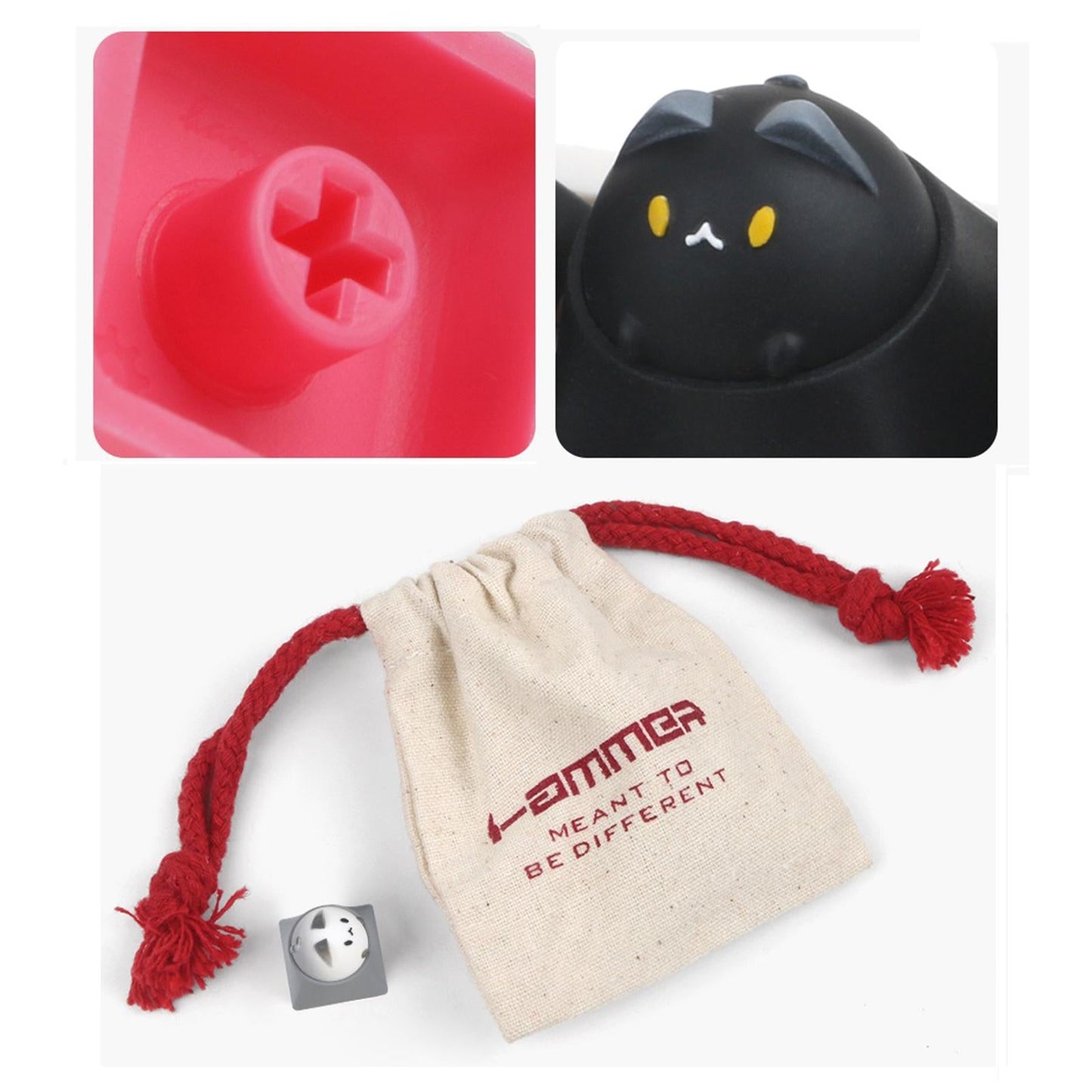 Cat Keycap Resin for DIY Key Custom Gaming Keycaps Kids Gifts Yellow White