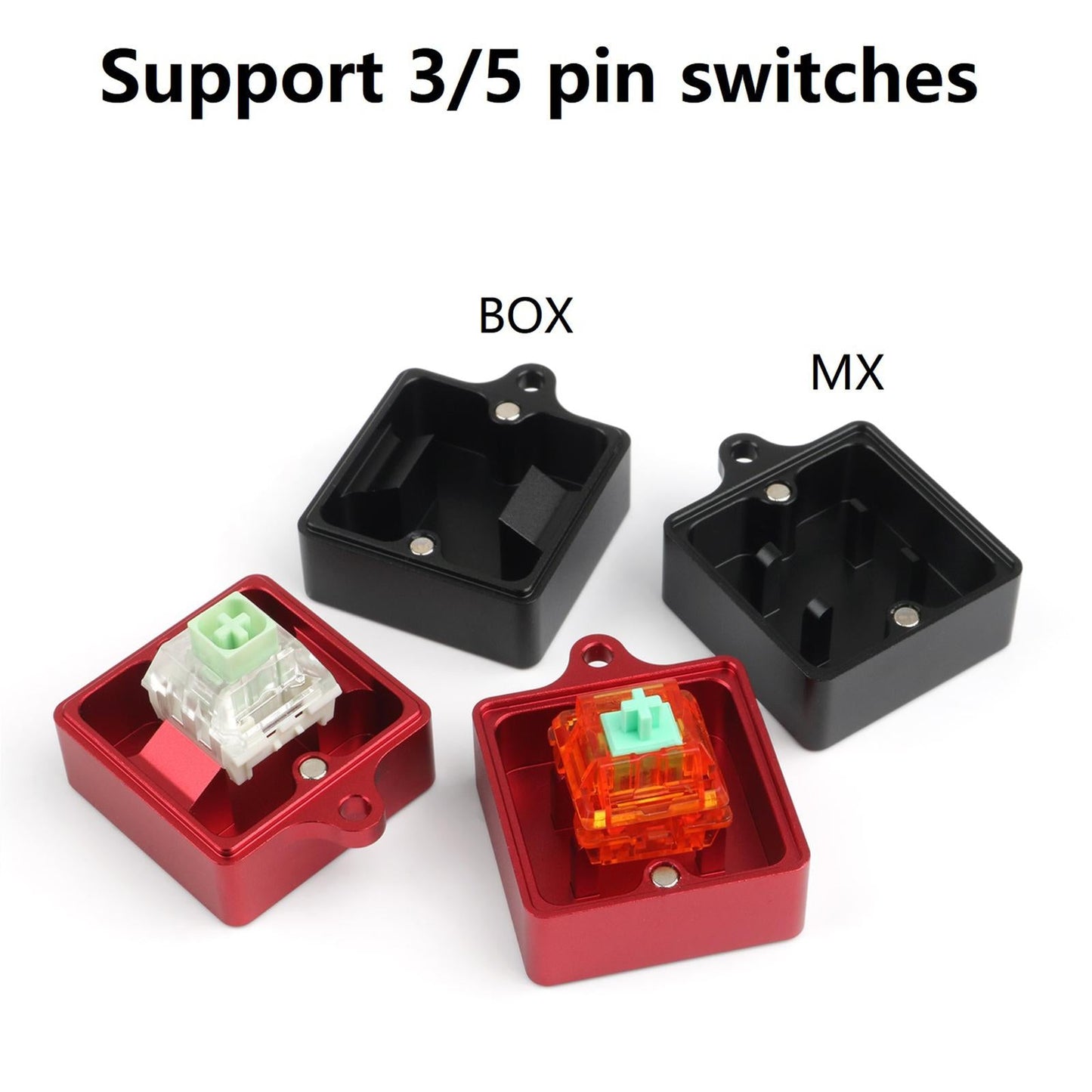 2-in-1 Shaft Opener Aluminium Alloy Keycaps for MX Switches Shaft red