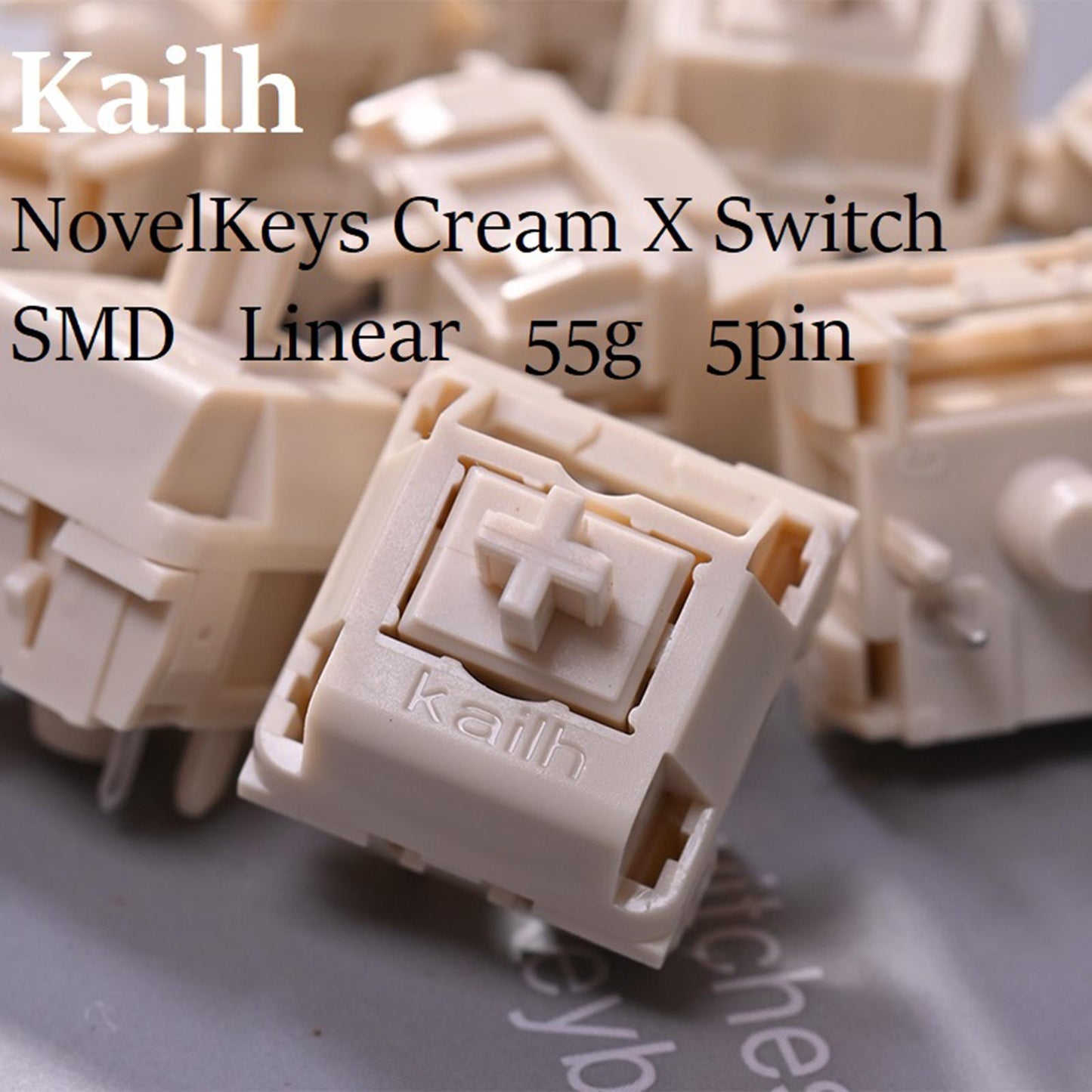 Kailh Cream Switch 55G Force Pom Material for Backlit Keyboard. 10 Pcs