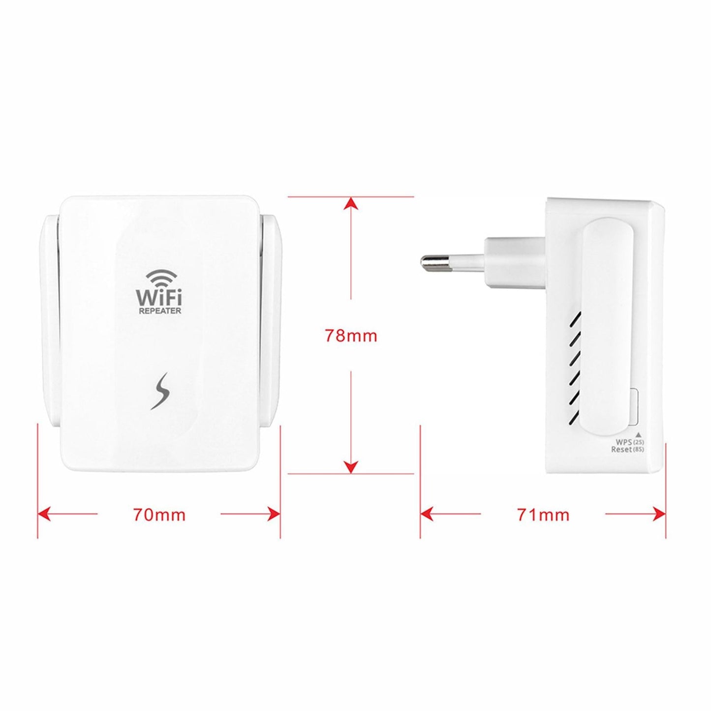 WiFi Repeater Set 300M Amplifier Single Port Signal Booster Router White US