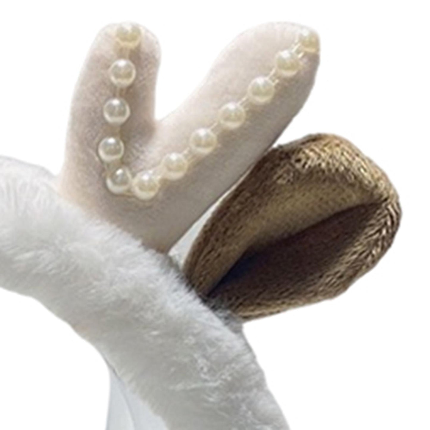 Wired Plush Antlers Headset with Microphone HiFi for Gaming Kid Adult White