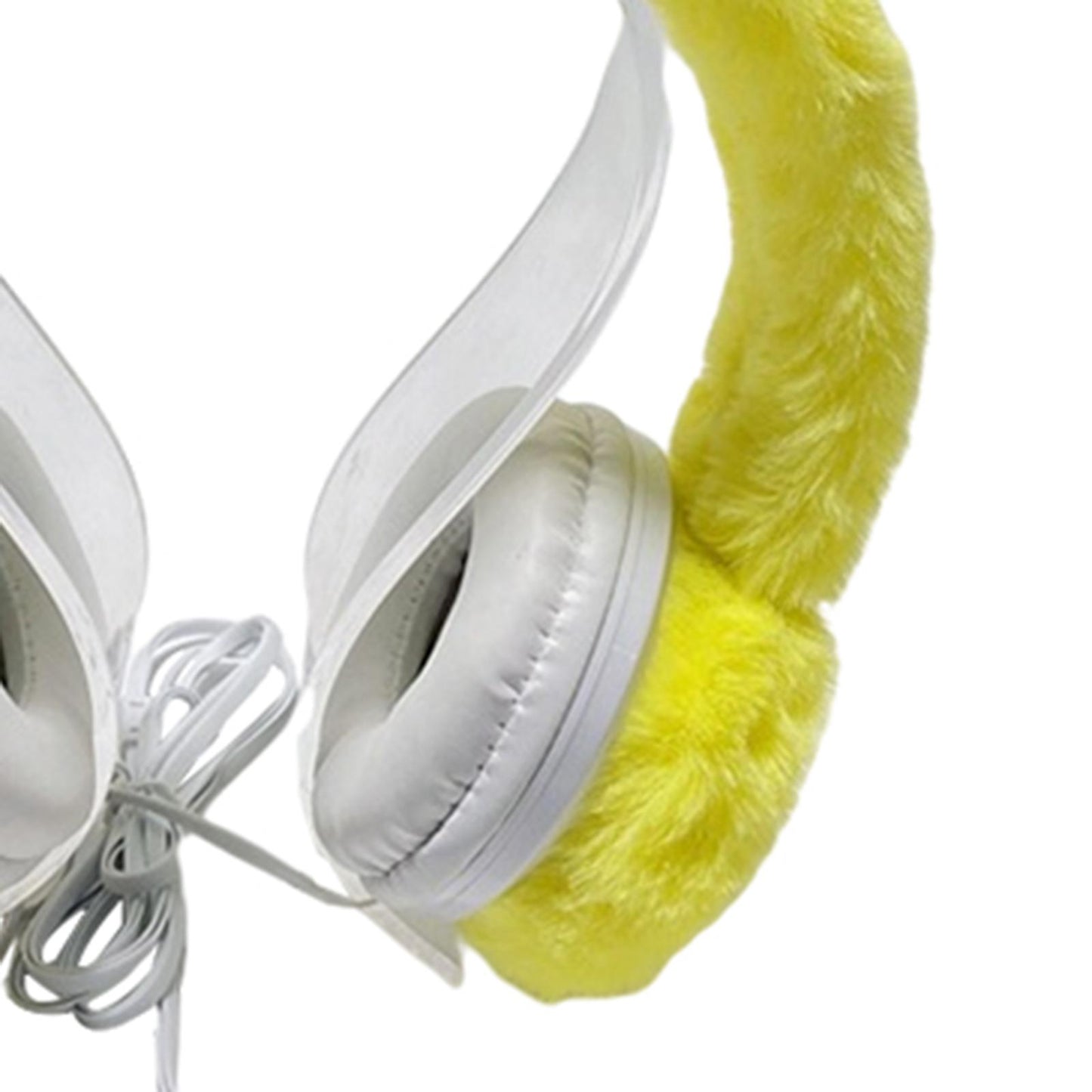 Wired Plush Antlers Headset with Microphone HiFi for Gaming Kid Adult Yellow