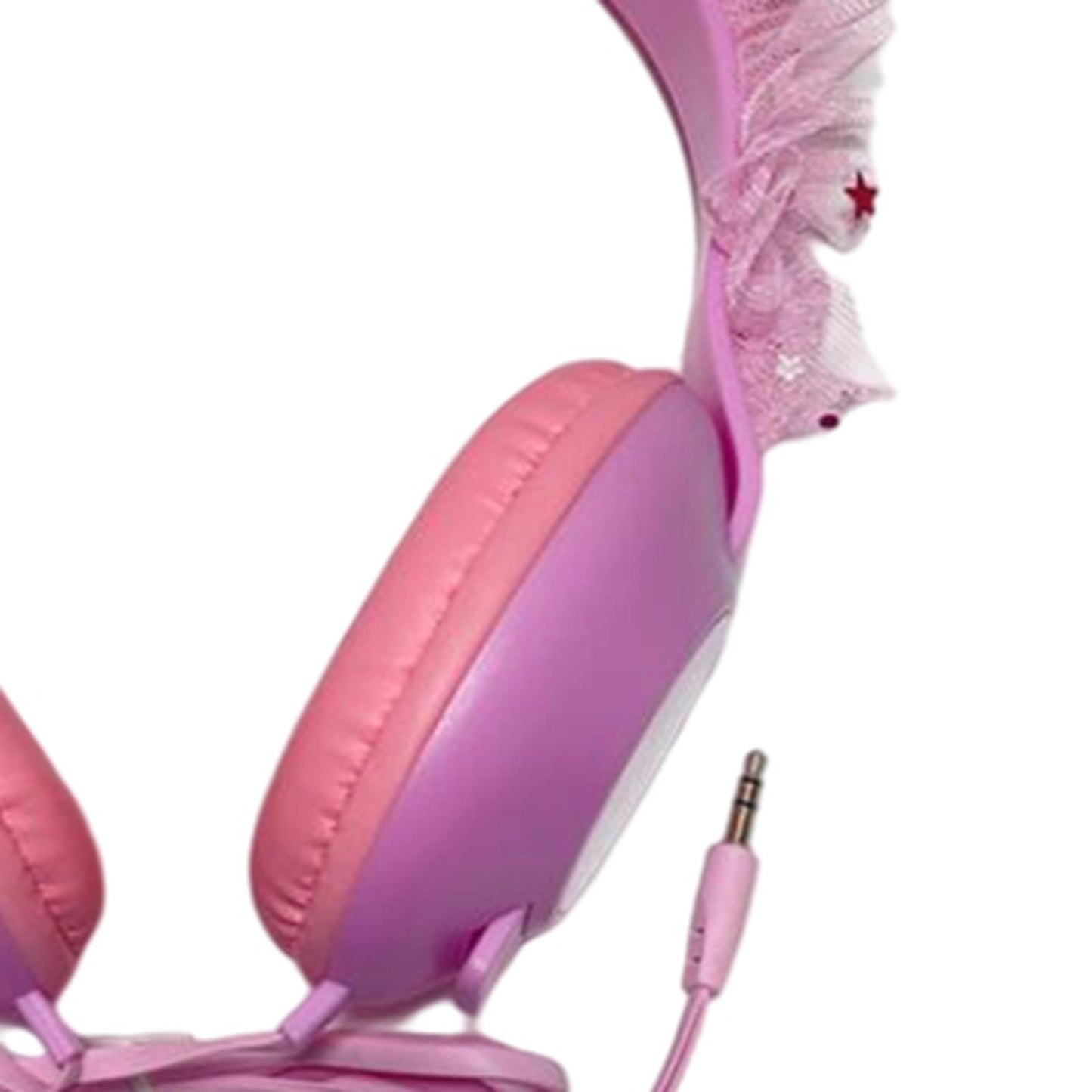 Wired Mermaid Headset HiFi with Mic for Gaming Mobile Phones Kid Adult Pink