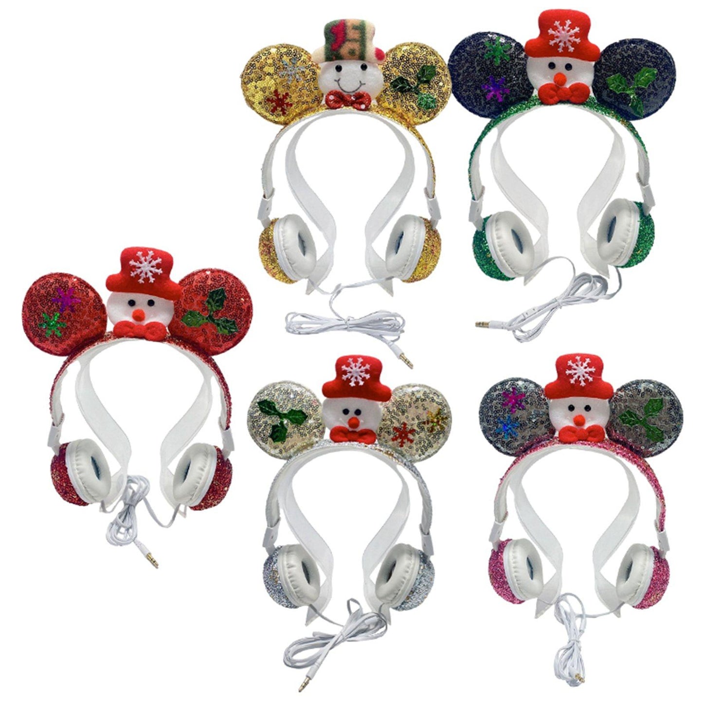 Wired Snowman Headset HiFi with Mic for Gaming Laptops Kids Adults White