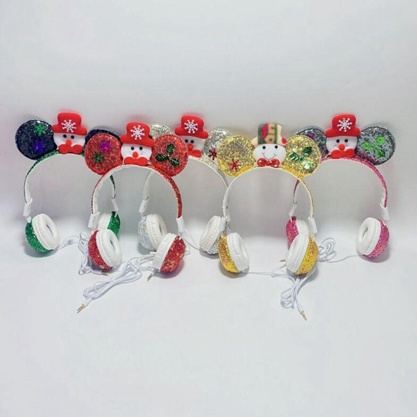 Wired Snowman Headset HiFi with Mic for Gaming Laptops Kids Adults White