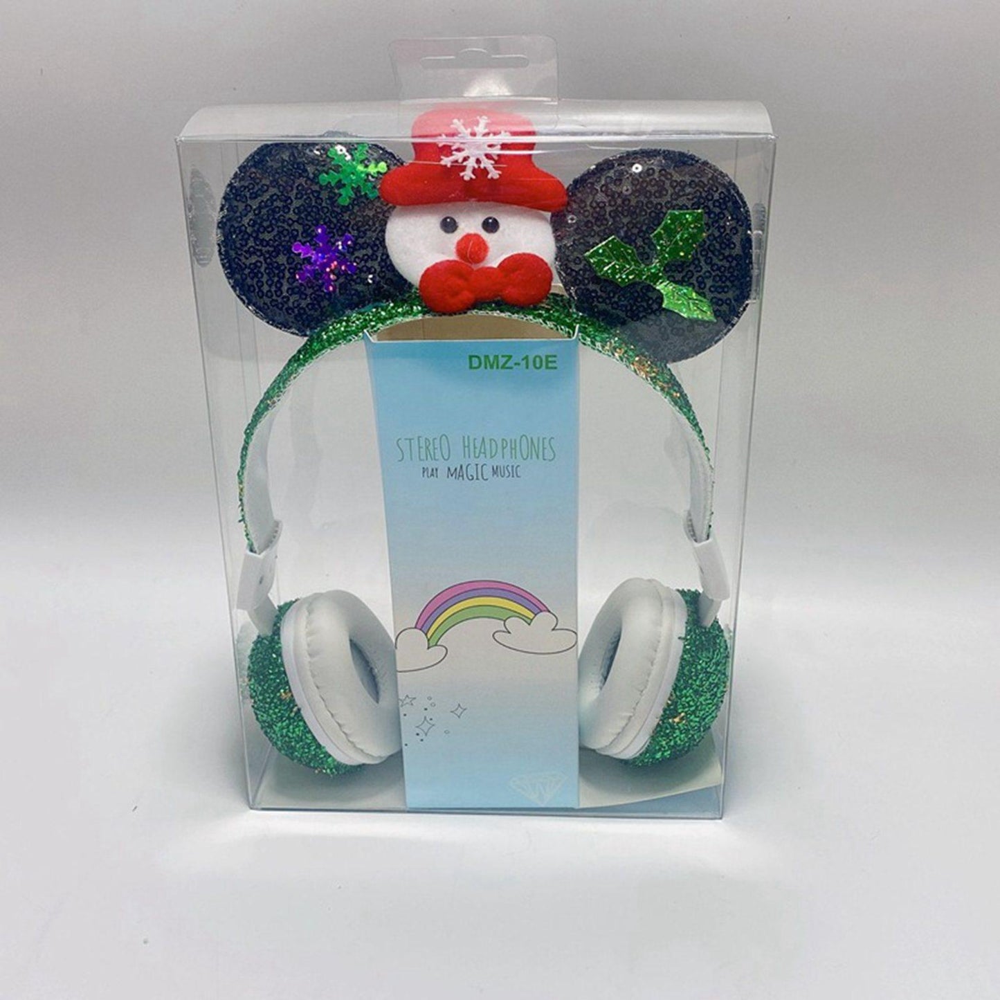 Wired Snowman Headset HiFi with Mic for Gaming Laptops Kids Adults Green