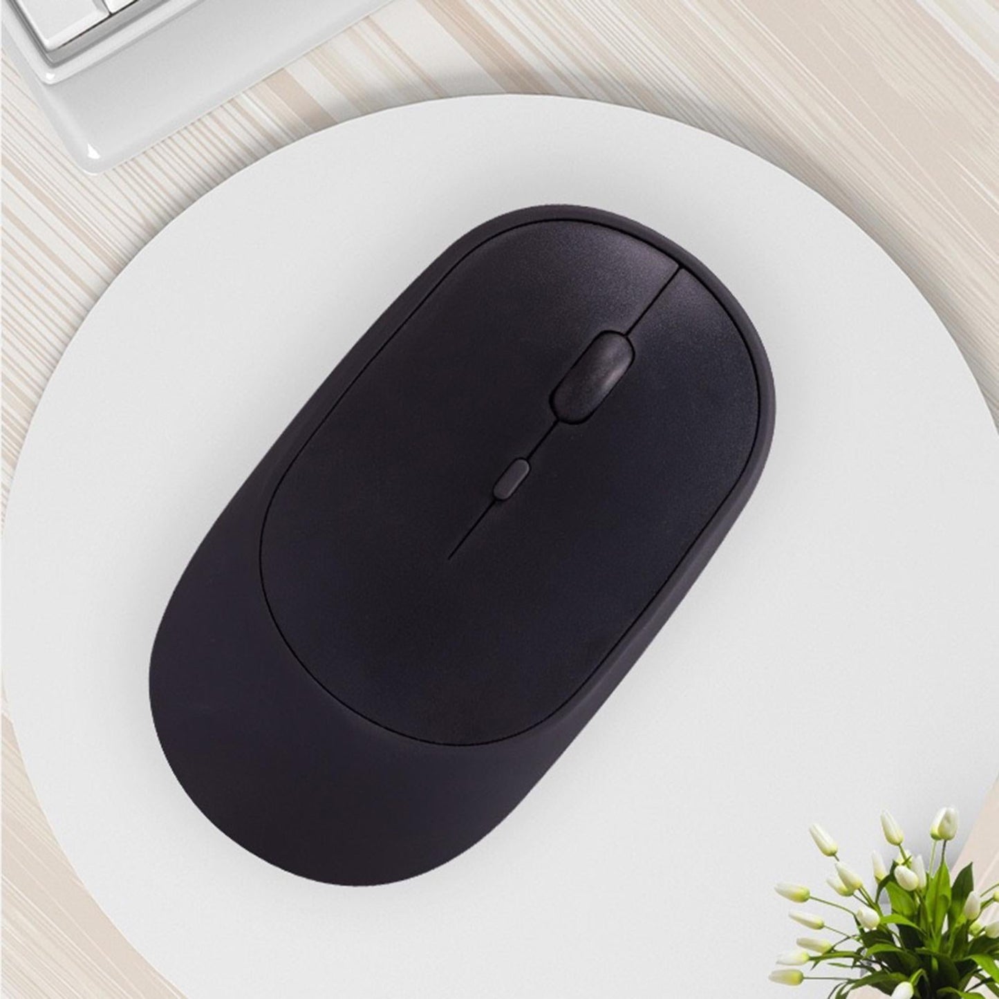 Cordless Bluetooth Mute Mouse Desktop Computer Gadget for Office Black