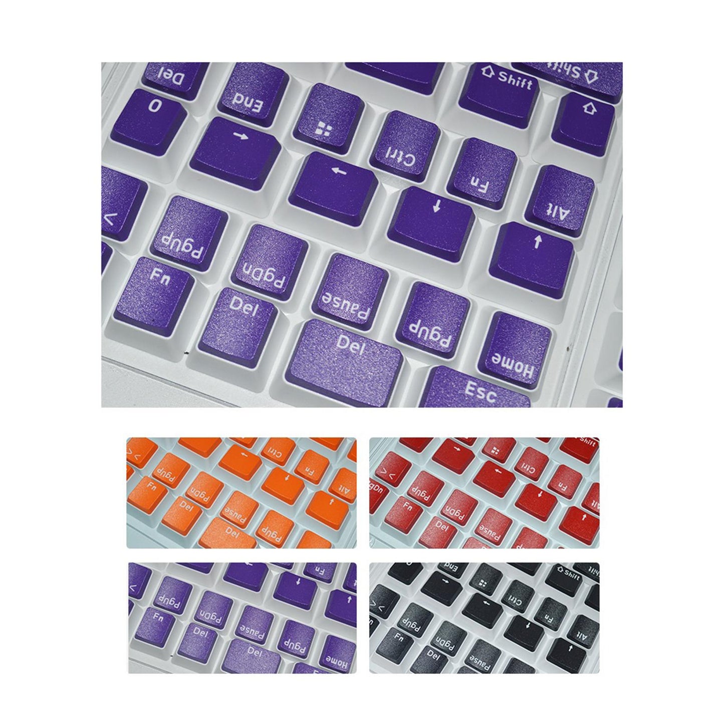 Pudding Key Caps Set Special Layout for Logitech 75 84 980 680 black