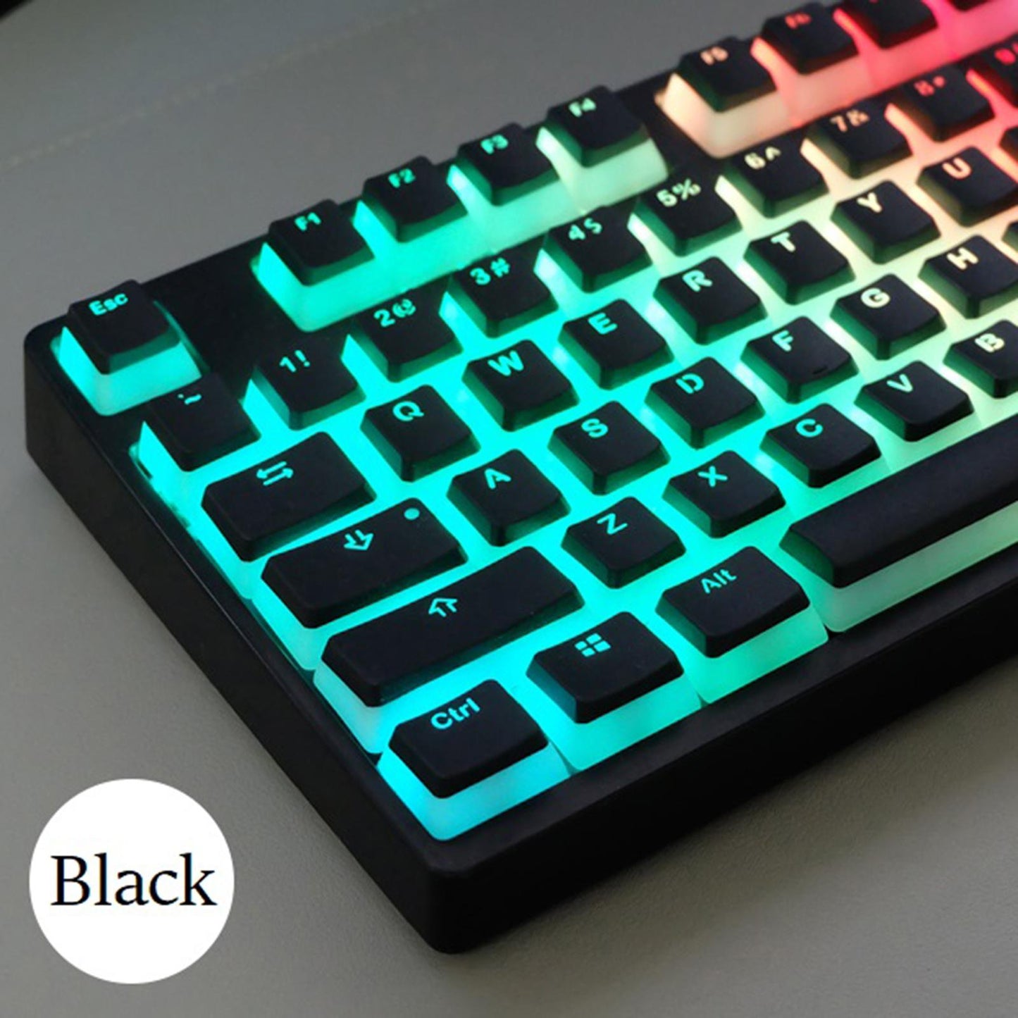 141 Keys Set DIY Black PBT Key Caps Keycaps for MX Mechanical Keyboard