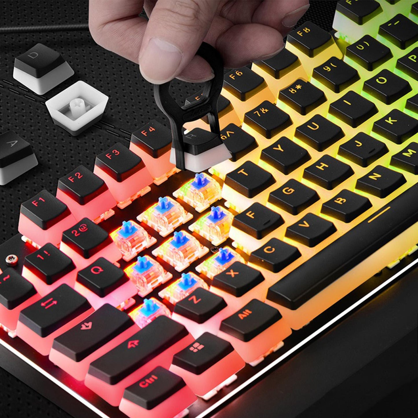 141 Keys Set DIY Black PBT Key Caps Keycaps for MX Mechanical Keyboard