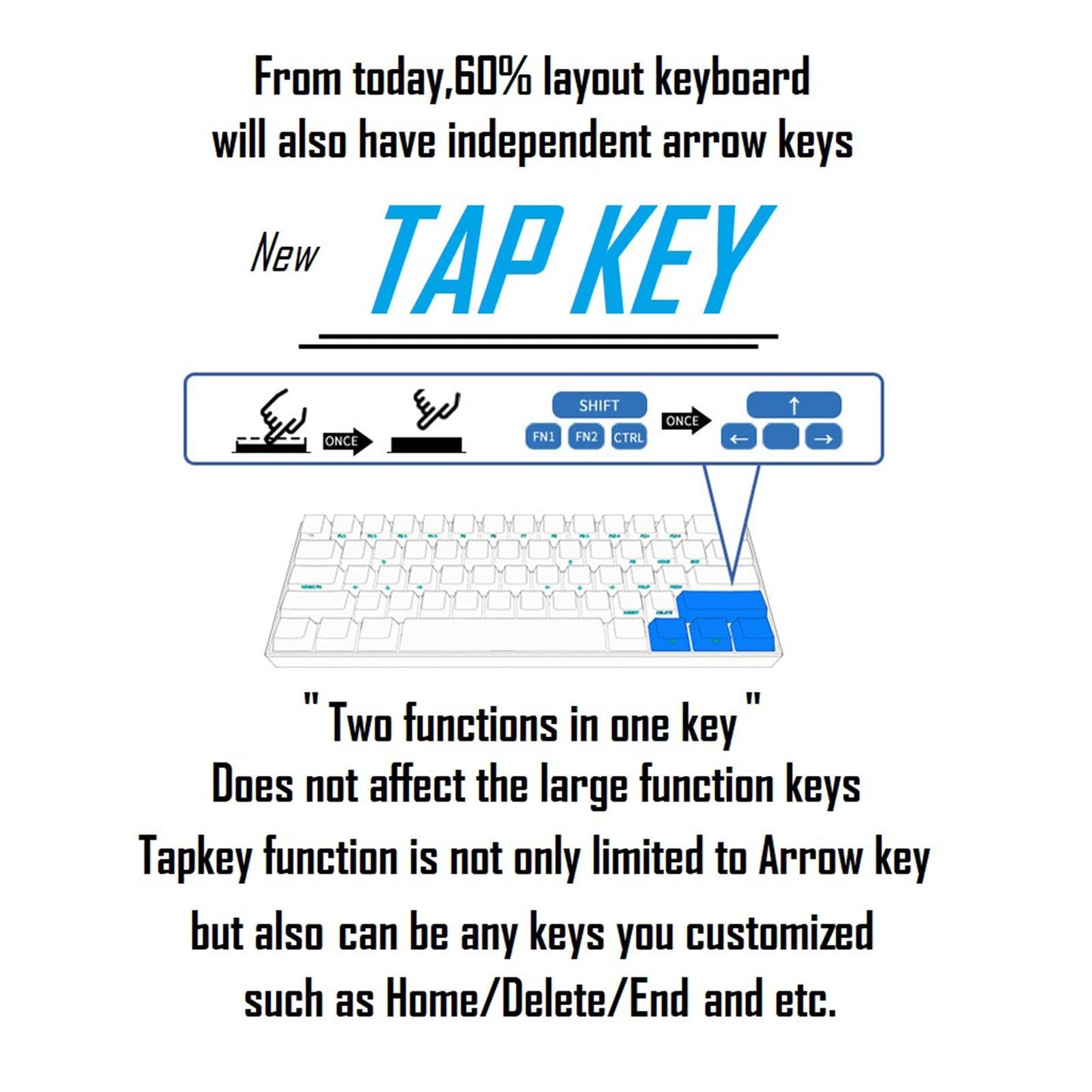 Anne Pro2 Bluetooth RGB 61Keys Mini Mechanical Keyboard W CAPs Brown Axis