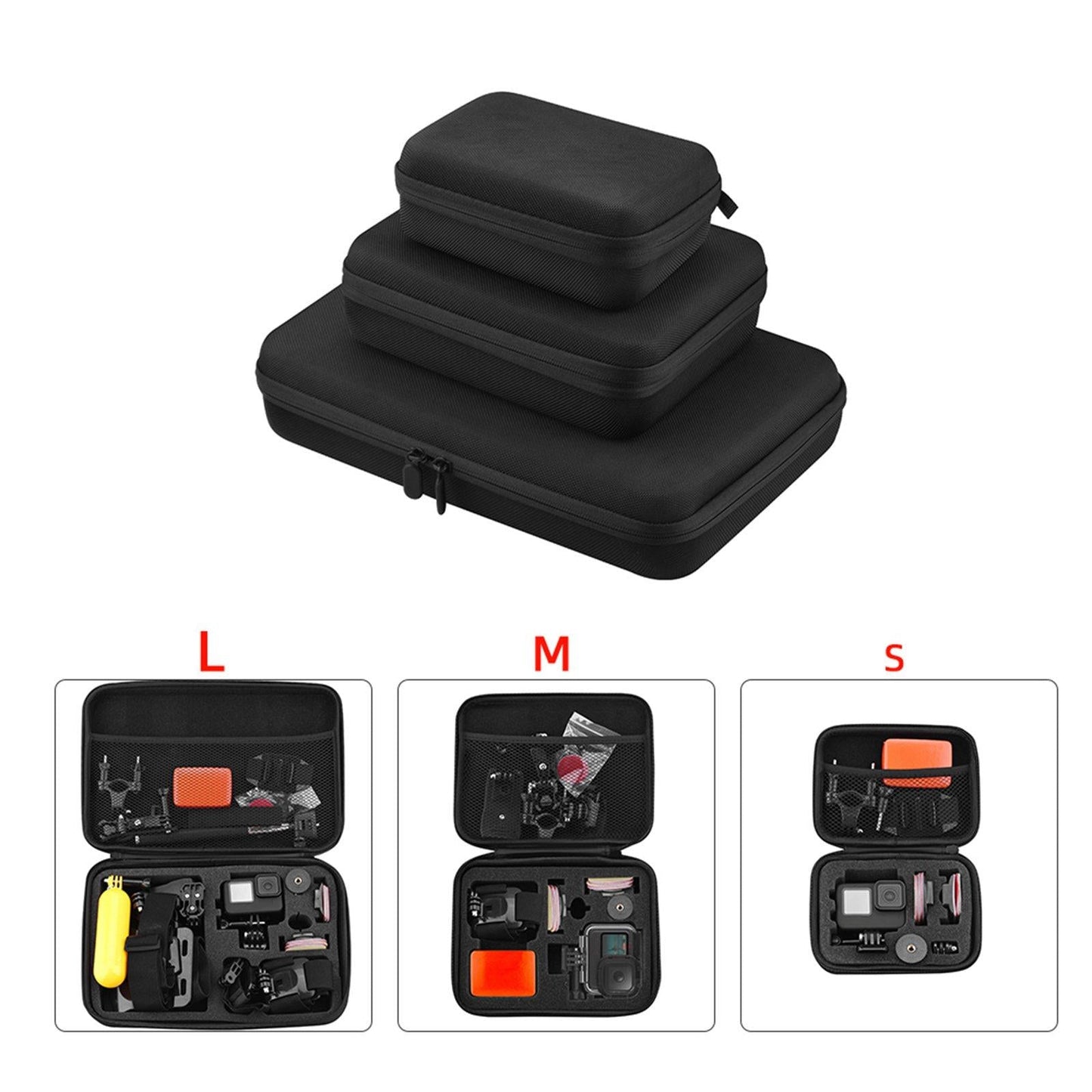 Storage Bag Black Collection Shockproof for GoPro Hero 9/10 Power Bank Black Small