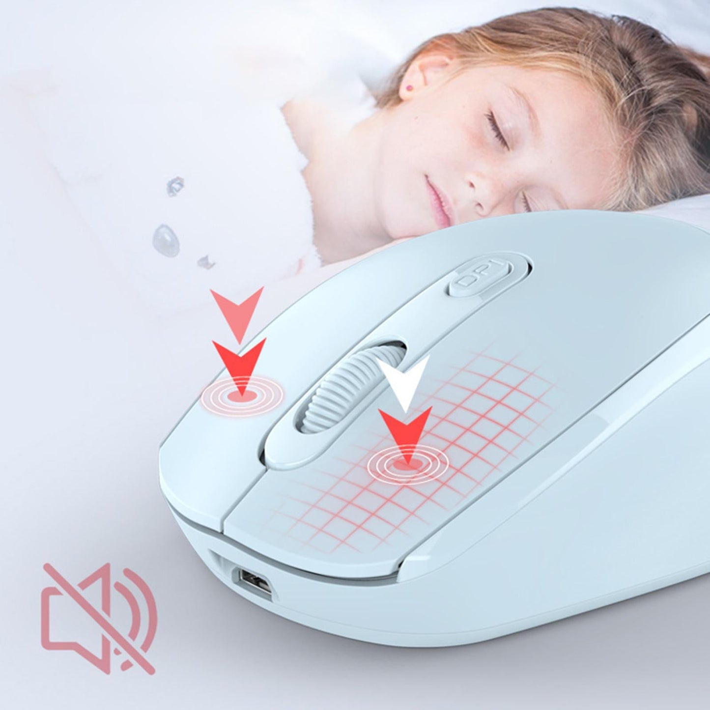 2.4G Wireless Mouse Slim with USB Receiver Portable for Pc Laptop Blue