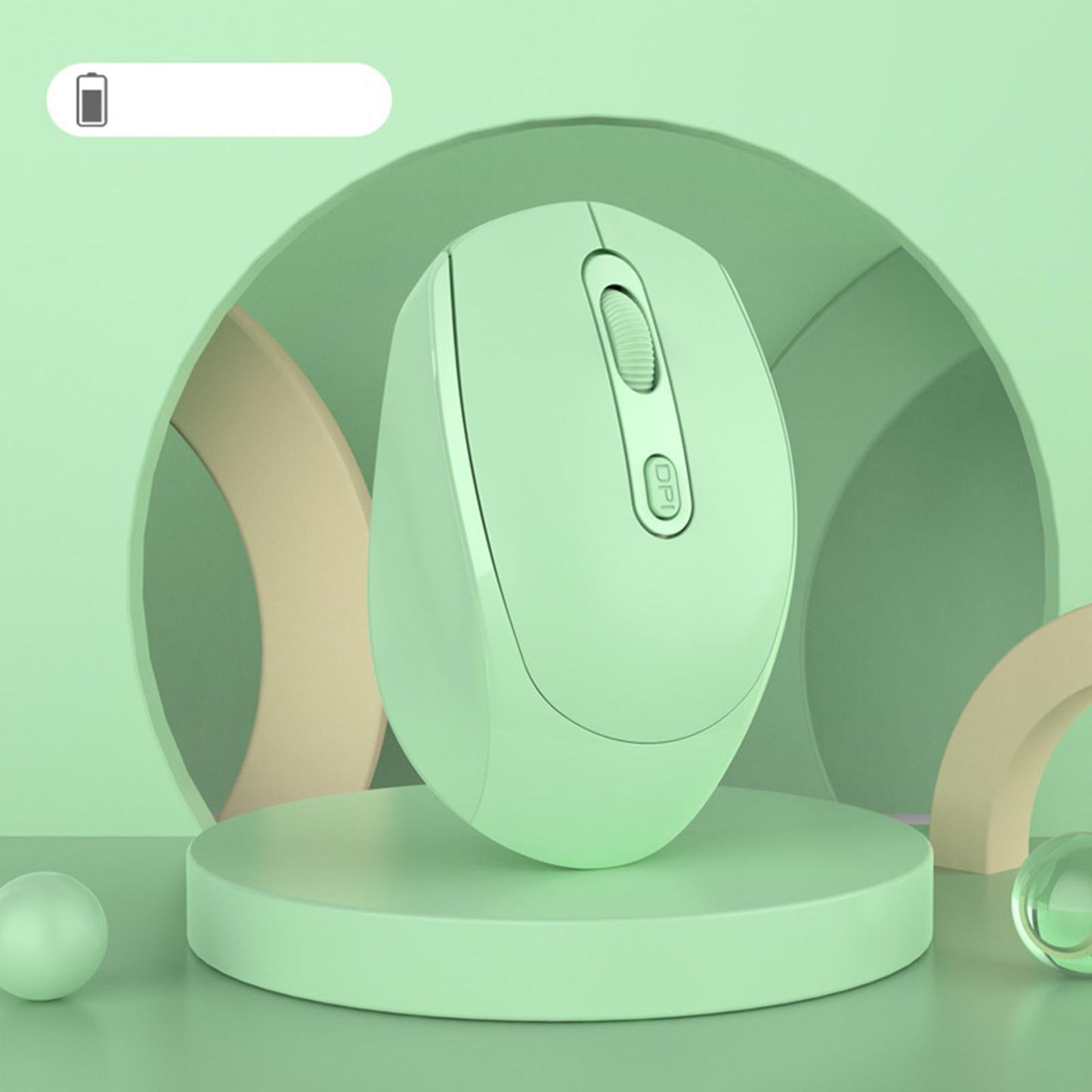 2.4G Wireless Mouse Slim with USB Receiver Portable for Pc Laptop Green