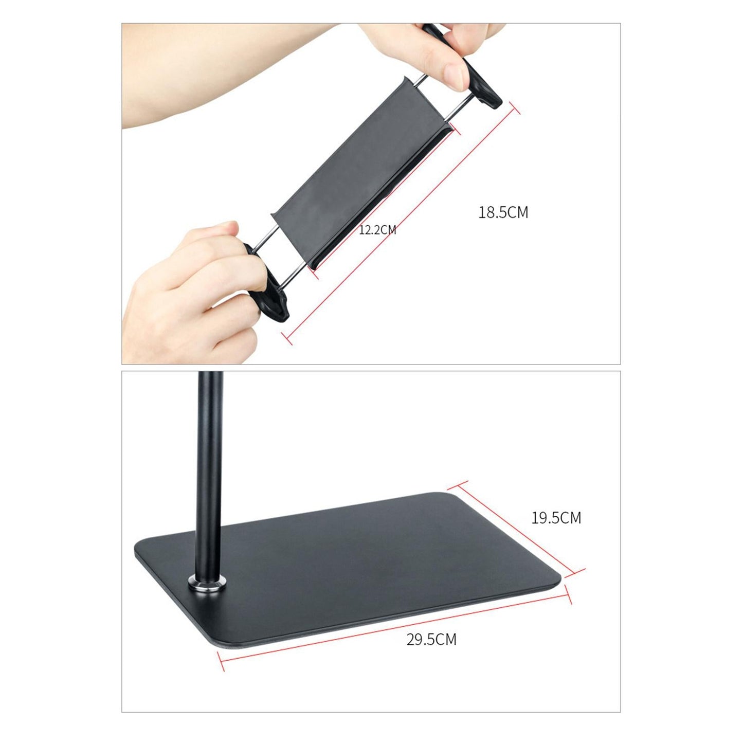 Hands Free Floor Stand Adjustable Bed Clip Holder For Tablet Black 175cm