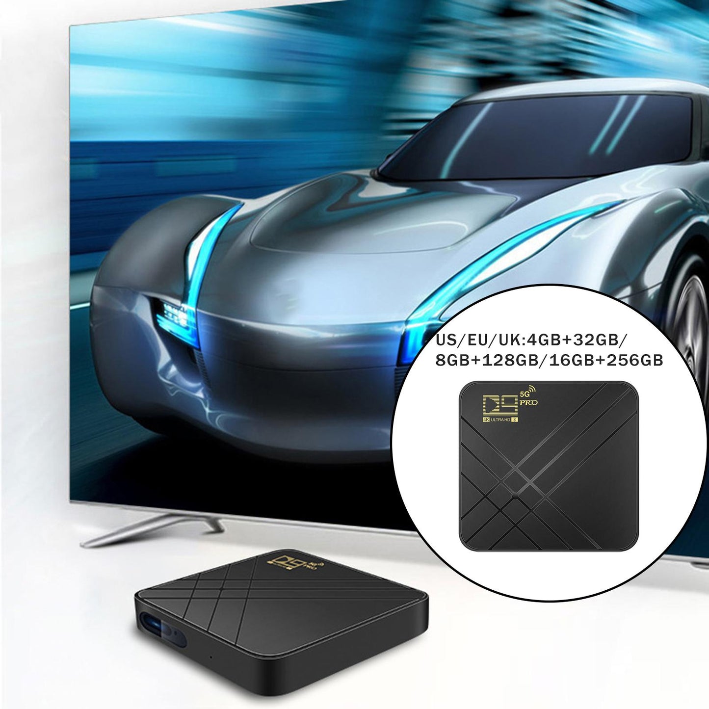 D9 Pro 2.4G/5G Android 10.0 Media Player 4K Video TV Receiver 4GB 32GB US