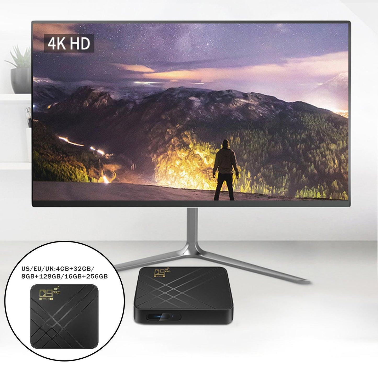 D9 Pro 2.4G/5G Android 10.0 Media Player 4K Video TV Receiver 4GB 32GB US