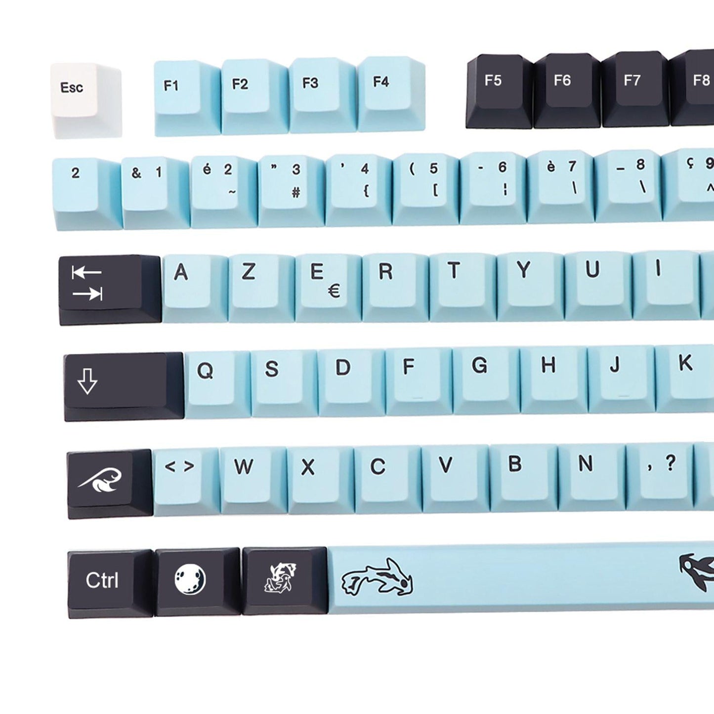 134 Keys Mizu Theme French Keycap Dye-Sub for MX Keyboard Cherry Height