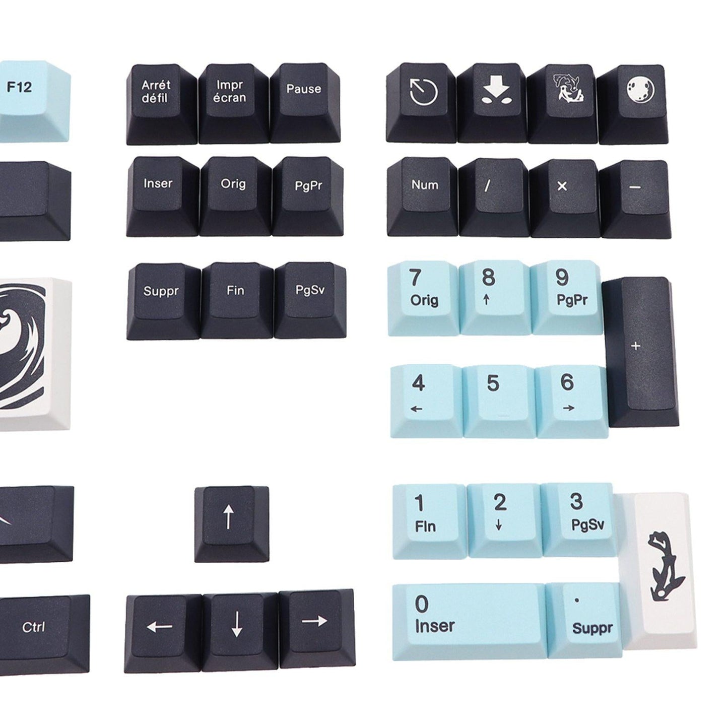 134 Keys Mizu Theme French Keycap Dye-Sub for MX Keyboard Cherry Height