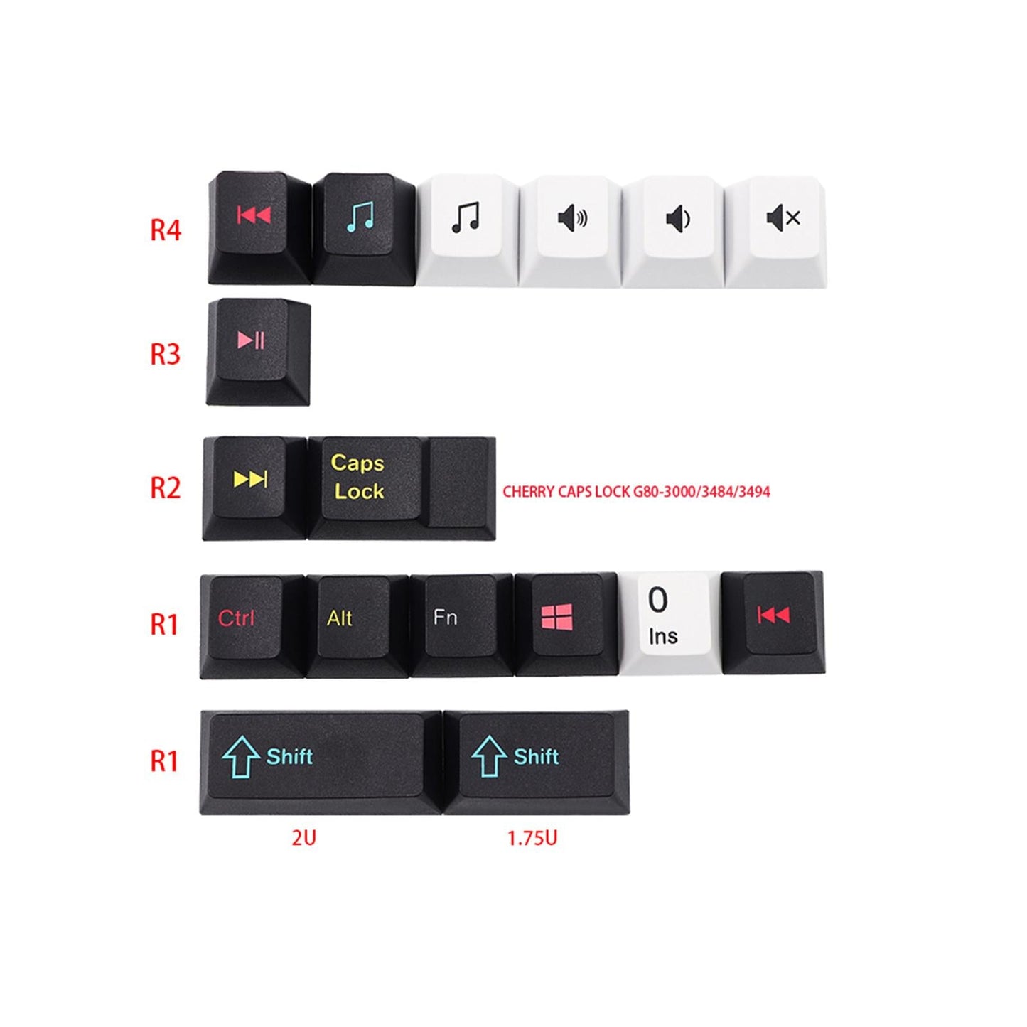 121 Keys Set PBT Key Caps Keycaps for Cherry MX Mechanical Keyboard Japanese