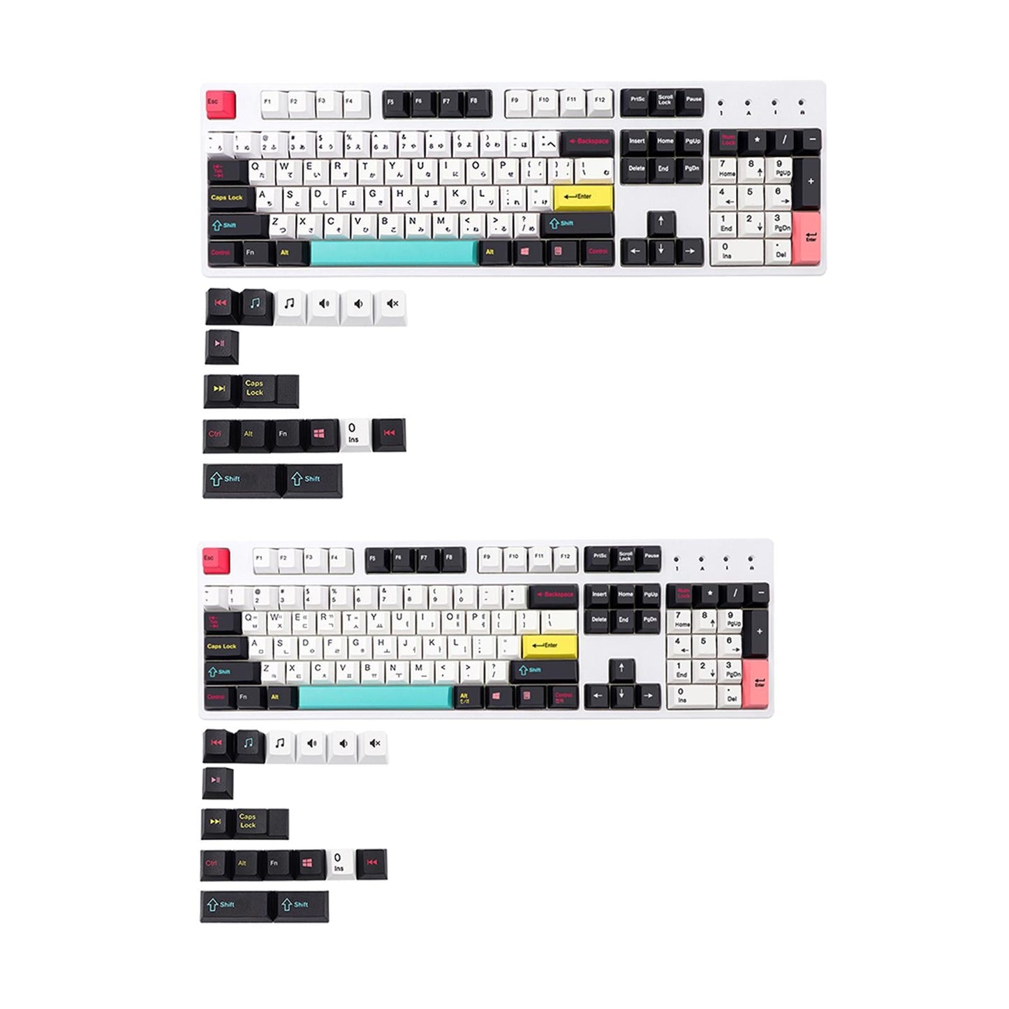 121 Keys Set PBT Key Caps Keycaps for Cherry MX Mechanical Keyboard Japanese