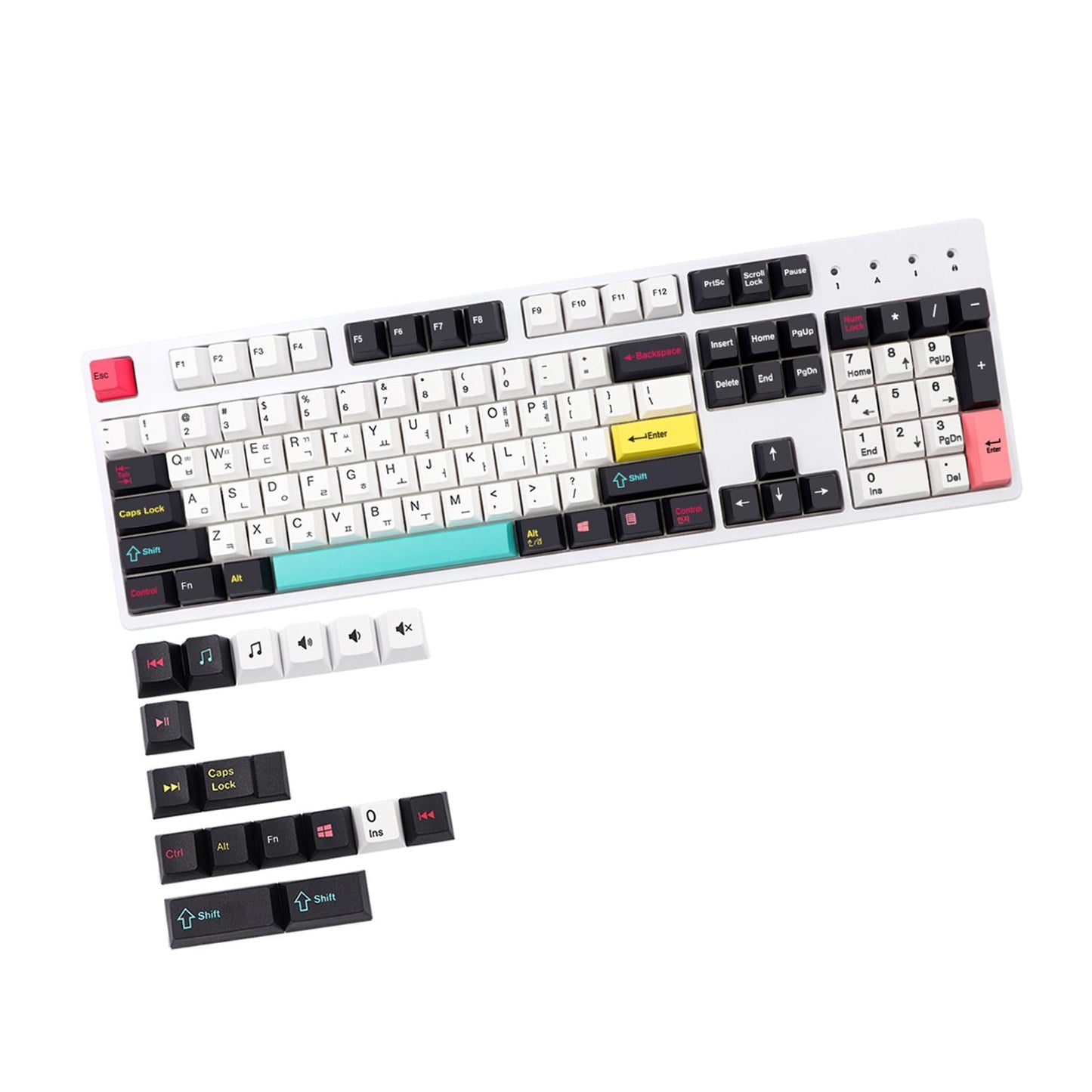 121 Keys Set PBT Key Caps Keycaps for Cherry MX Mechanical Keyboard Korean