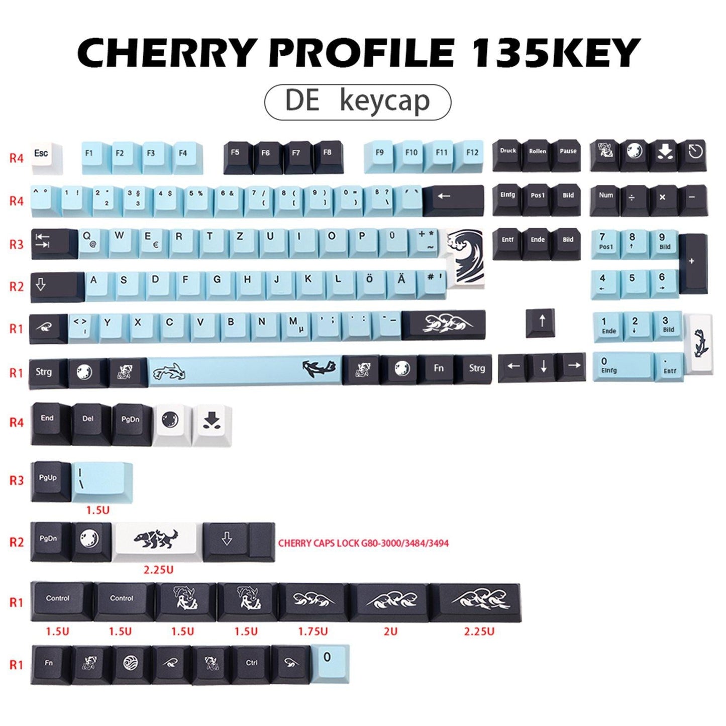 134 Key Mechanical Keyboard Keycaps PBT Keycaps for Cherry MX Home Supplies