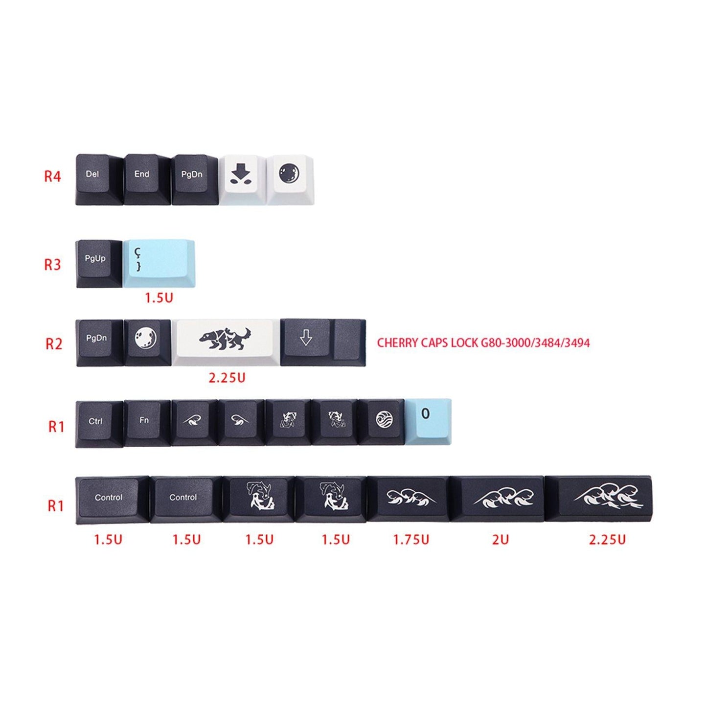 Keycap Smooth Lines Minimalist Style Subbed DIY for Kailh Box MX Switch