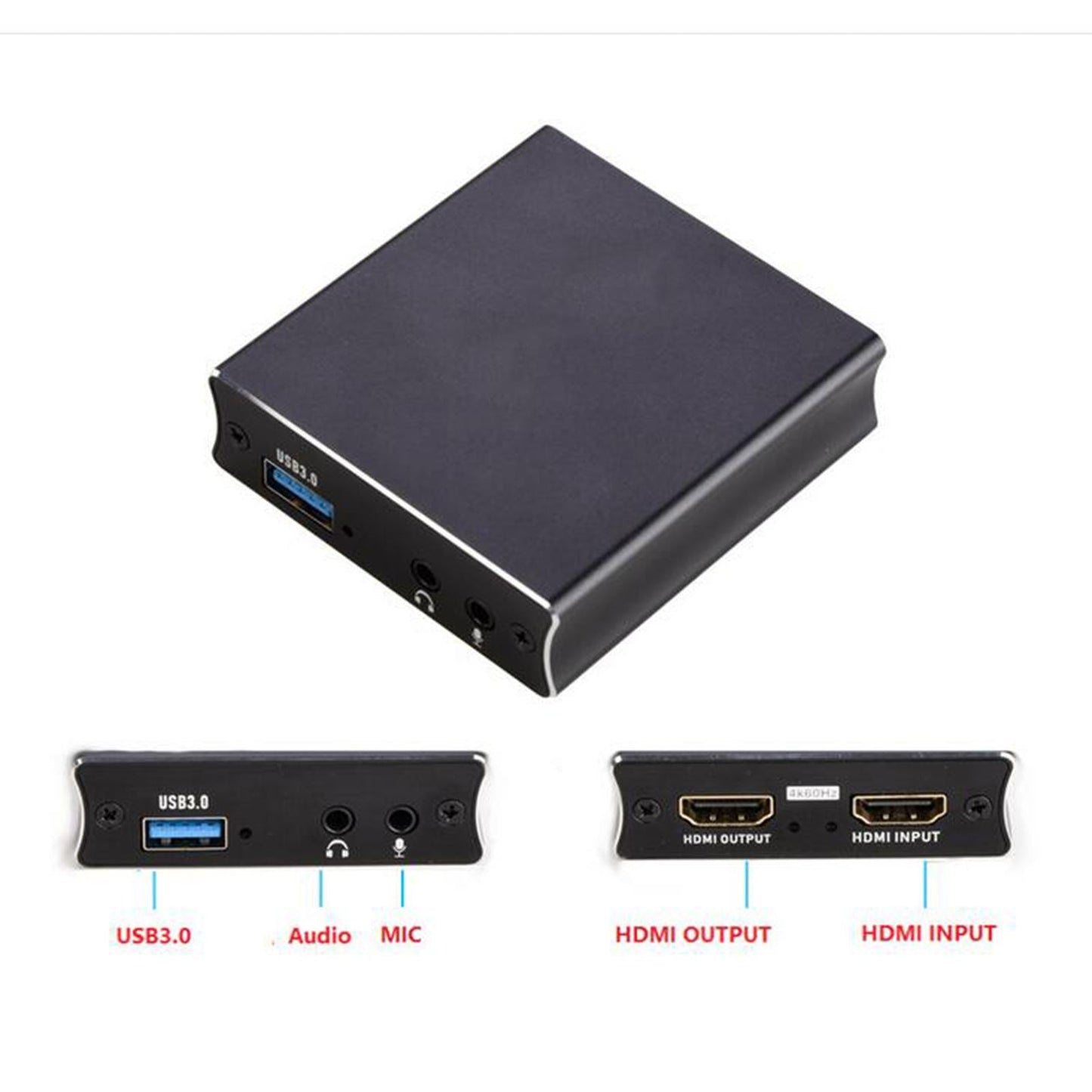 Capture Card -Low Latency Mic Input 1080P 60FPS Audio Output for Camera