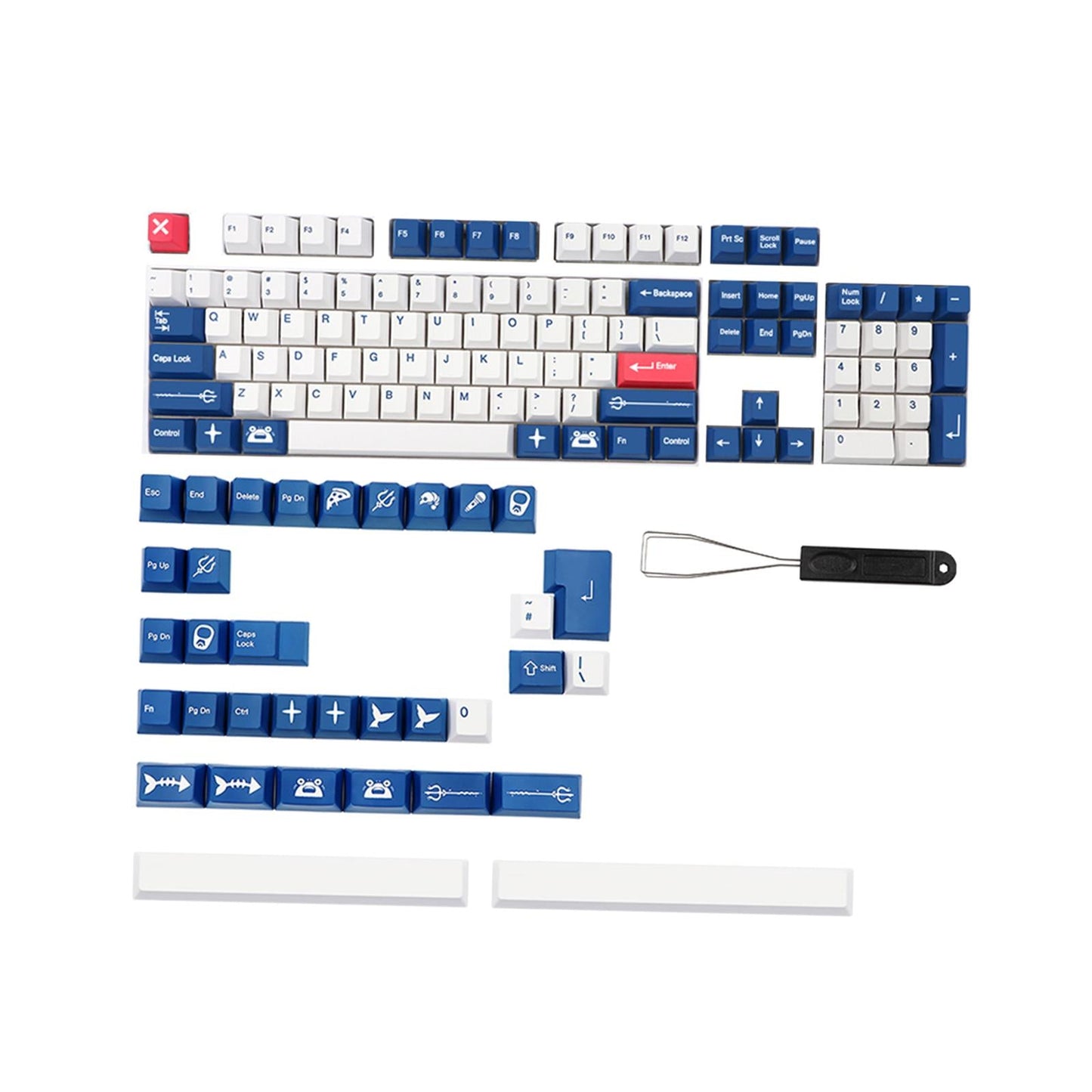 138 Keys Dye-sub PBT Keycaps for Mechanical Keyboard K65 K70 6.5u 7u Space