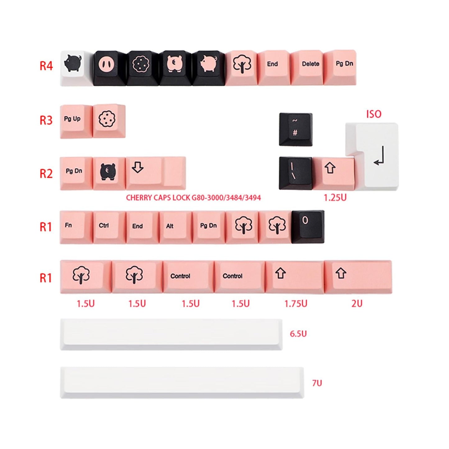 Keycaps 138 Key Personality DIY Modified for Mechanical Keyboard Any Size