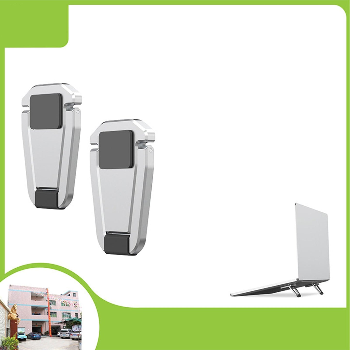 Laptop Stand Base Cooling Bracket Computer Accessories 1 Pair for Office Gray